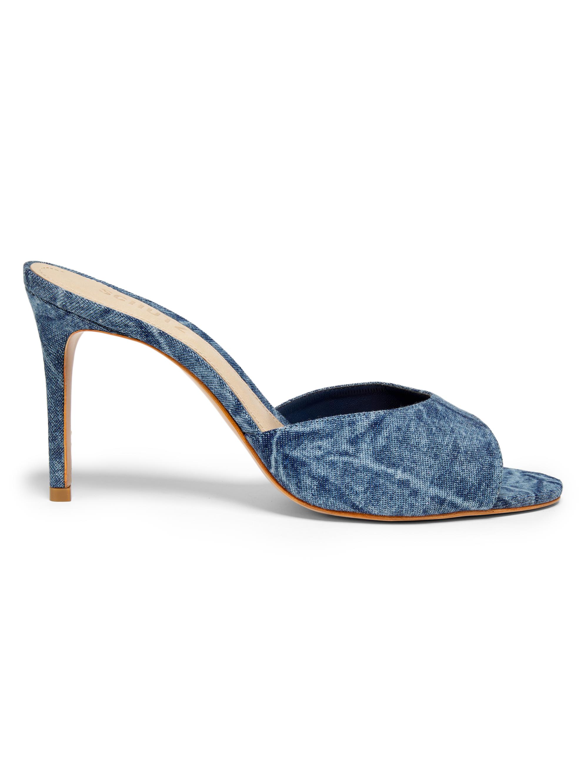 Schutz Cloe Denim Stiletto Mules Saks Fifth Avenue
