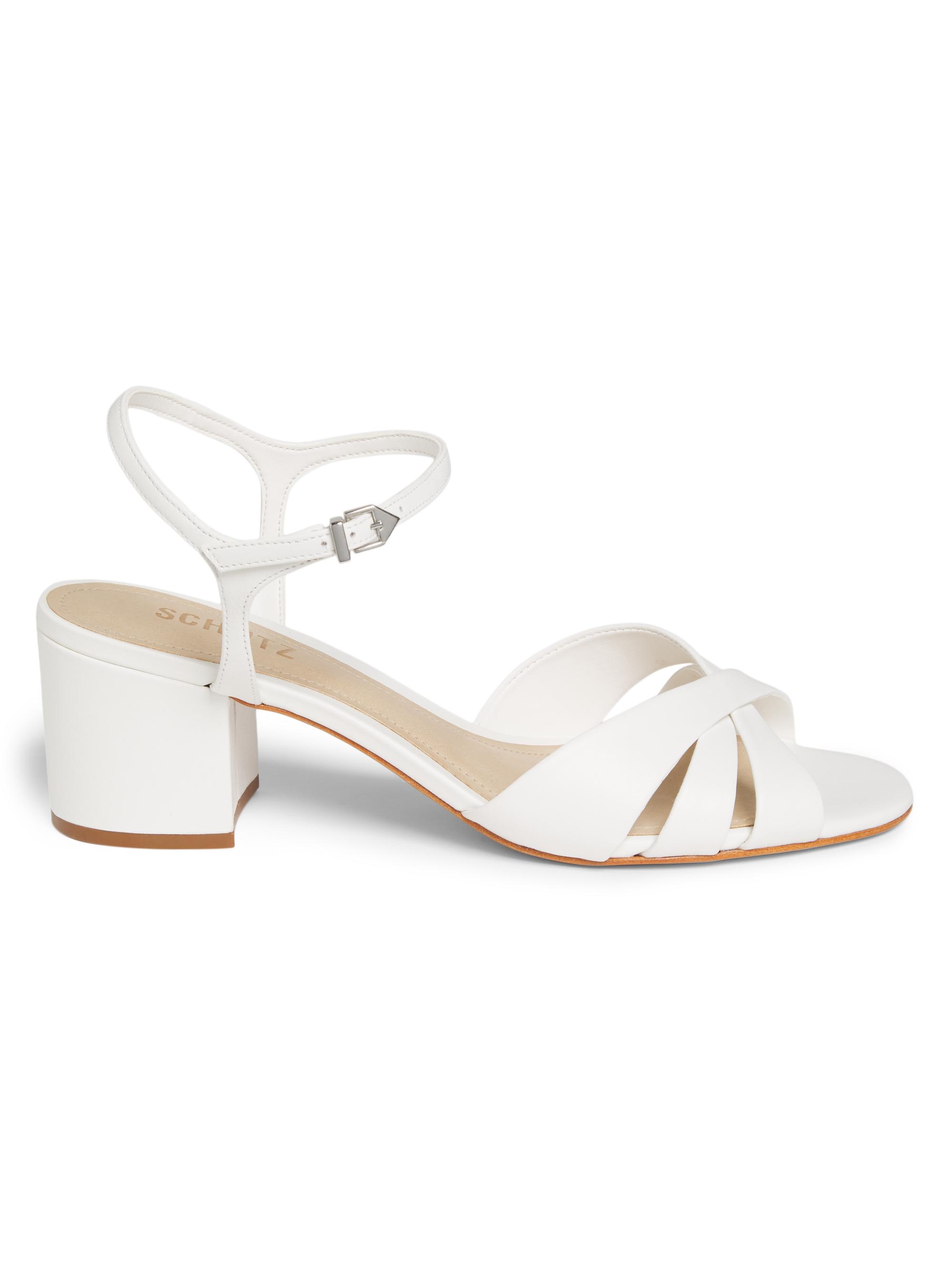 Schutz Women's Keefa 65MM Block Heel Sandals - White