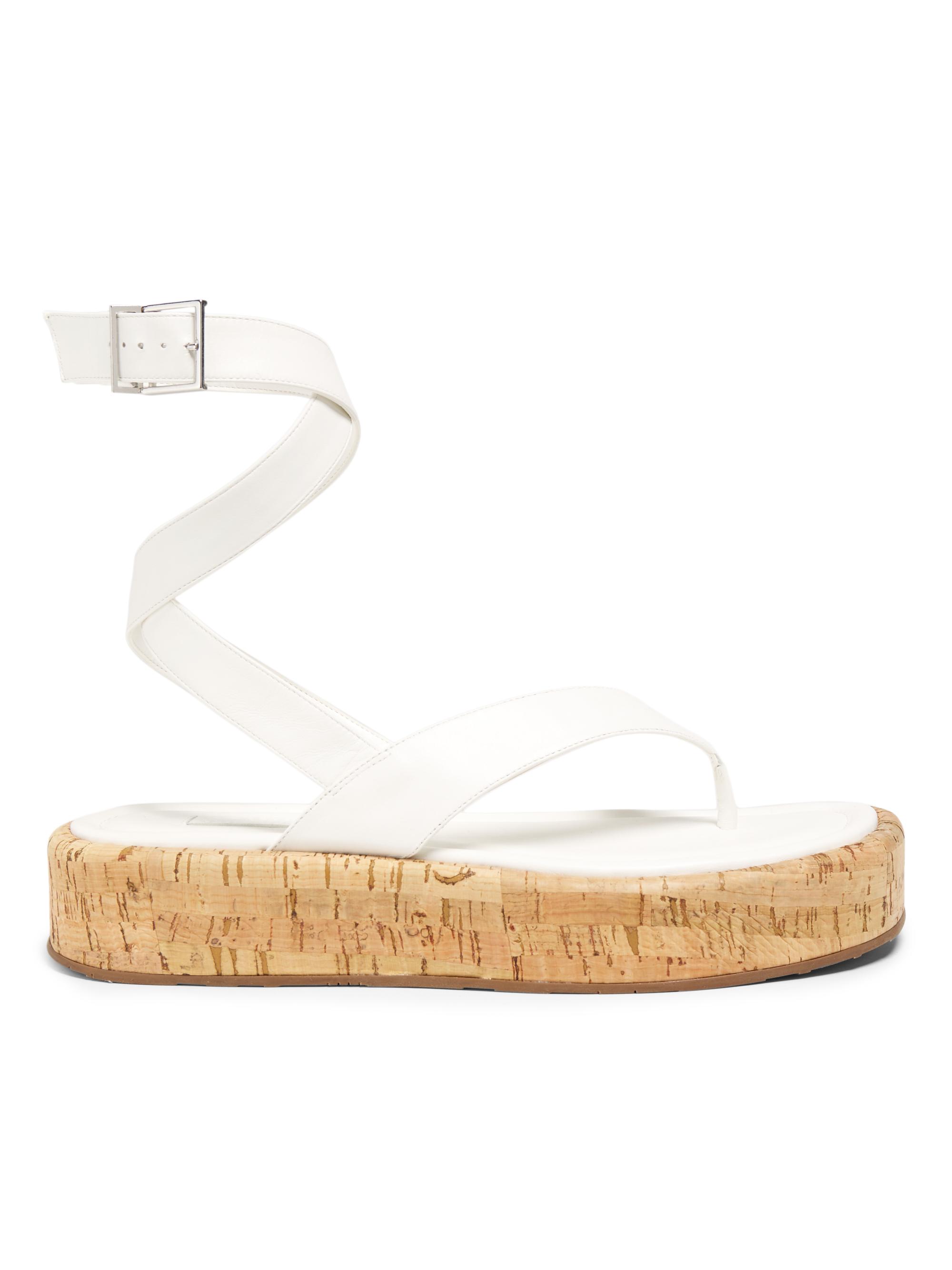 Schutz Women's Tessie Leather Platform Sandals - White