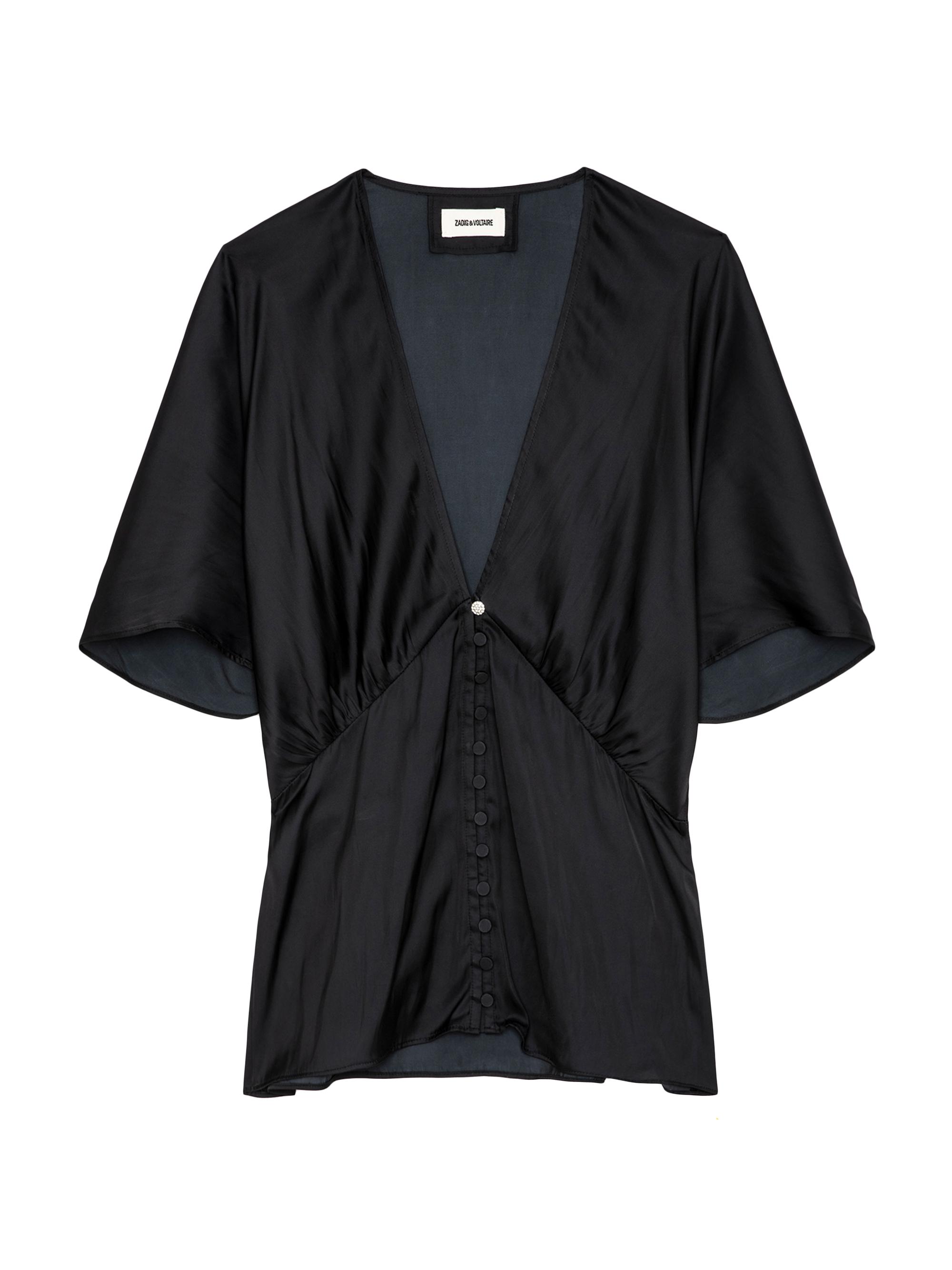 Zadig & Voltaire Women's Thodri Satin Button-Front Blouse - Noir