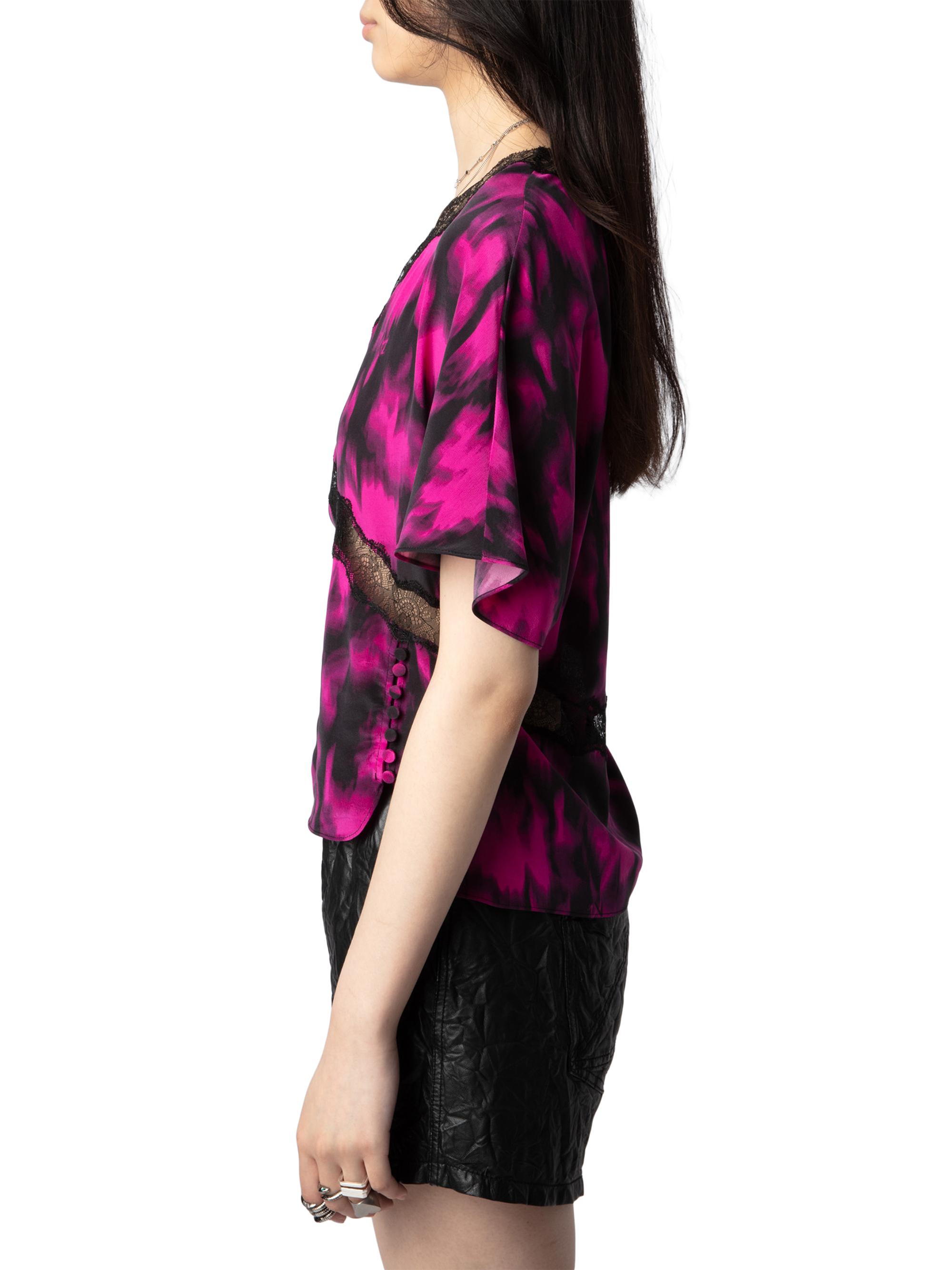 Zadig & Voltaire Tzar Floral Silk Lace-Trim Top | Saks Fifth Avenue