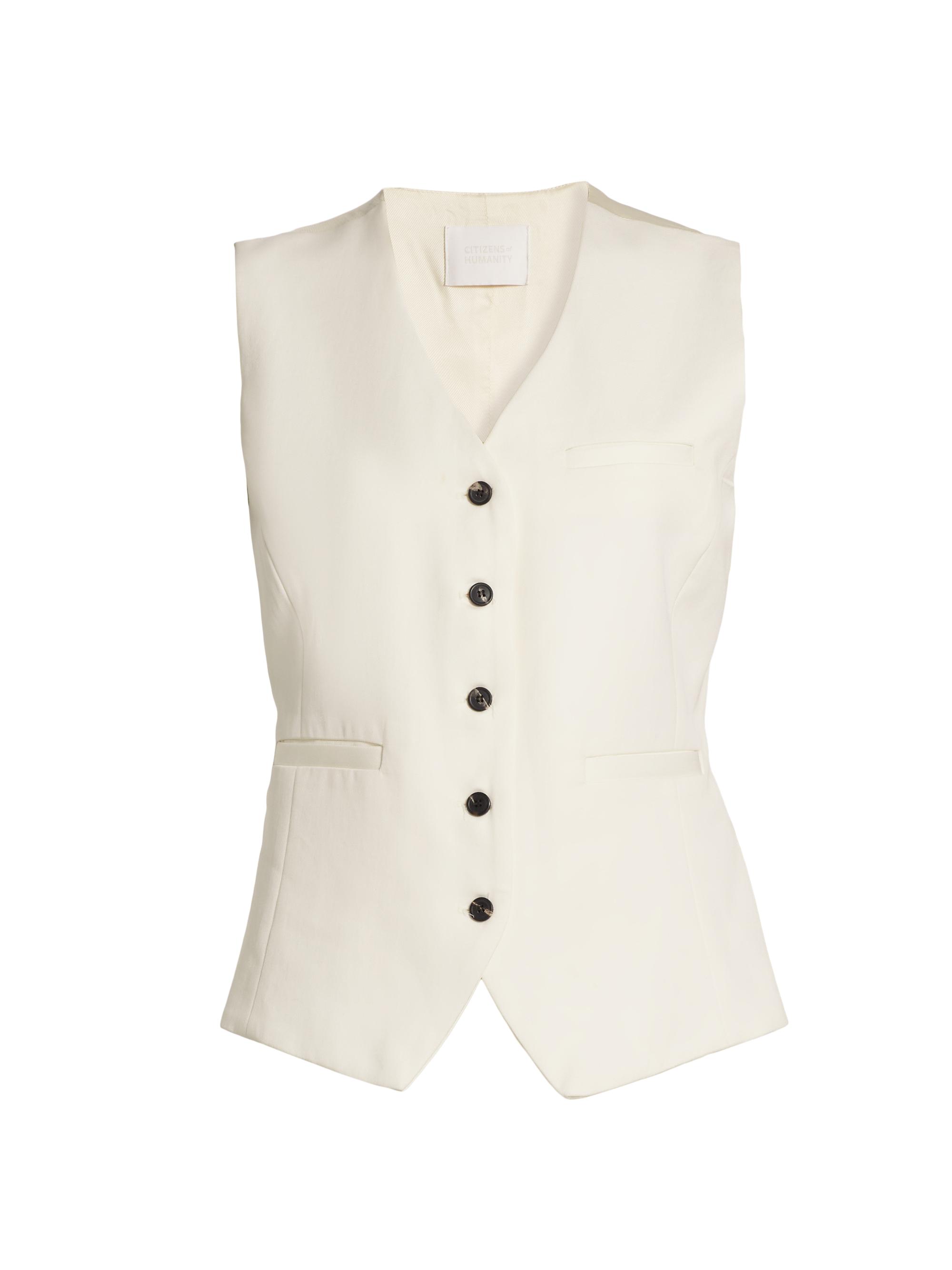 Citizens of Humanity Women's Jasmin Cotton Vest - Pashmina Off White