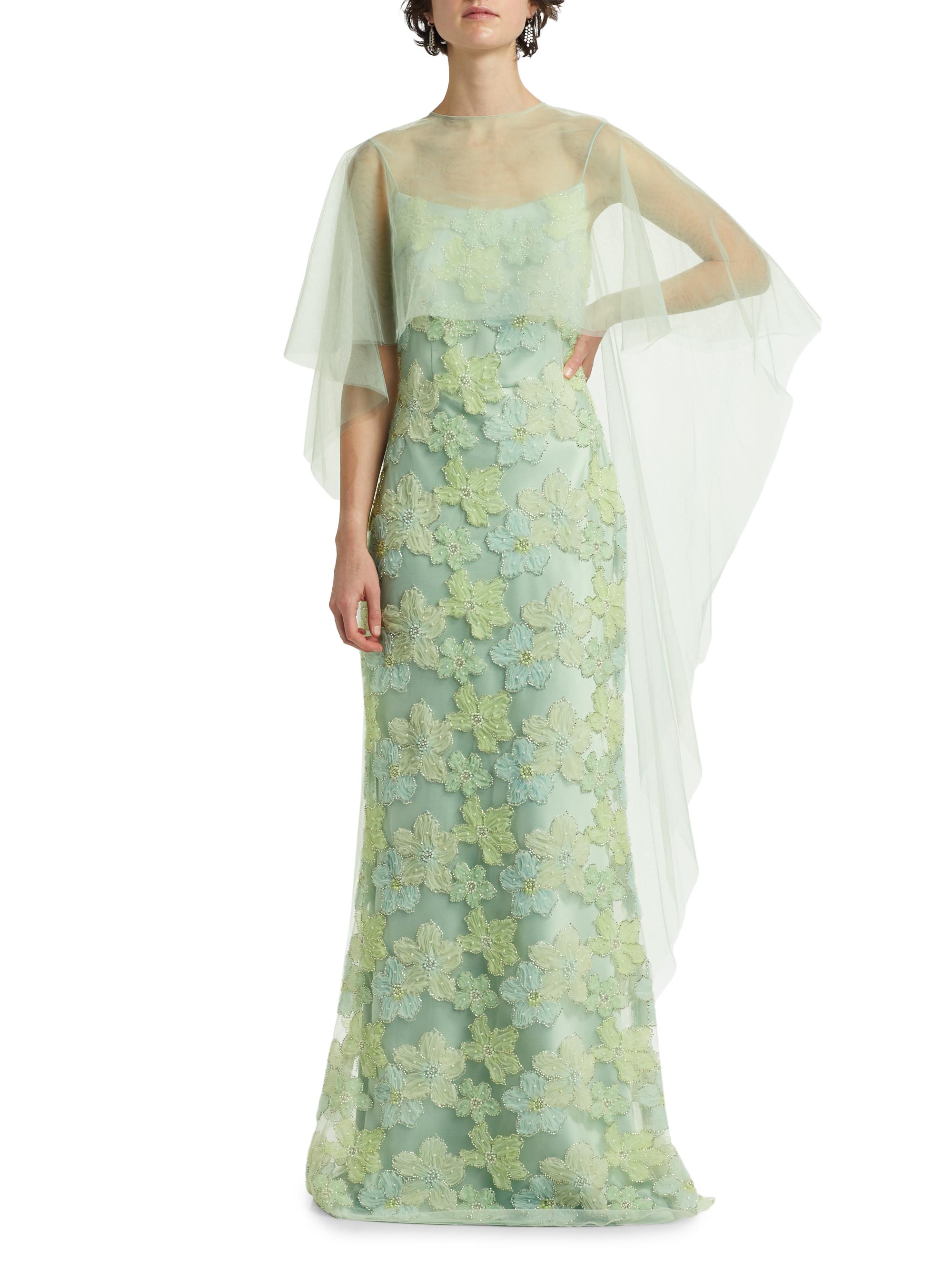 knee length dresses for ladies Surreal Lace-Up Back Tulle Midi Dress Mint Selfie Leslie