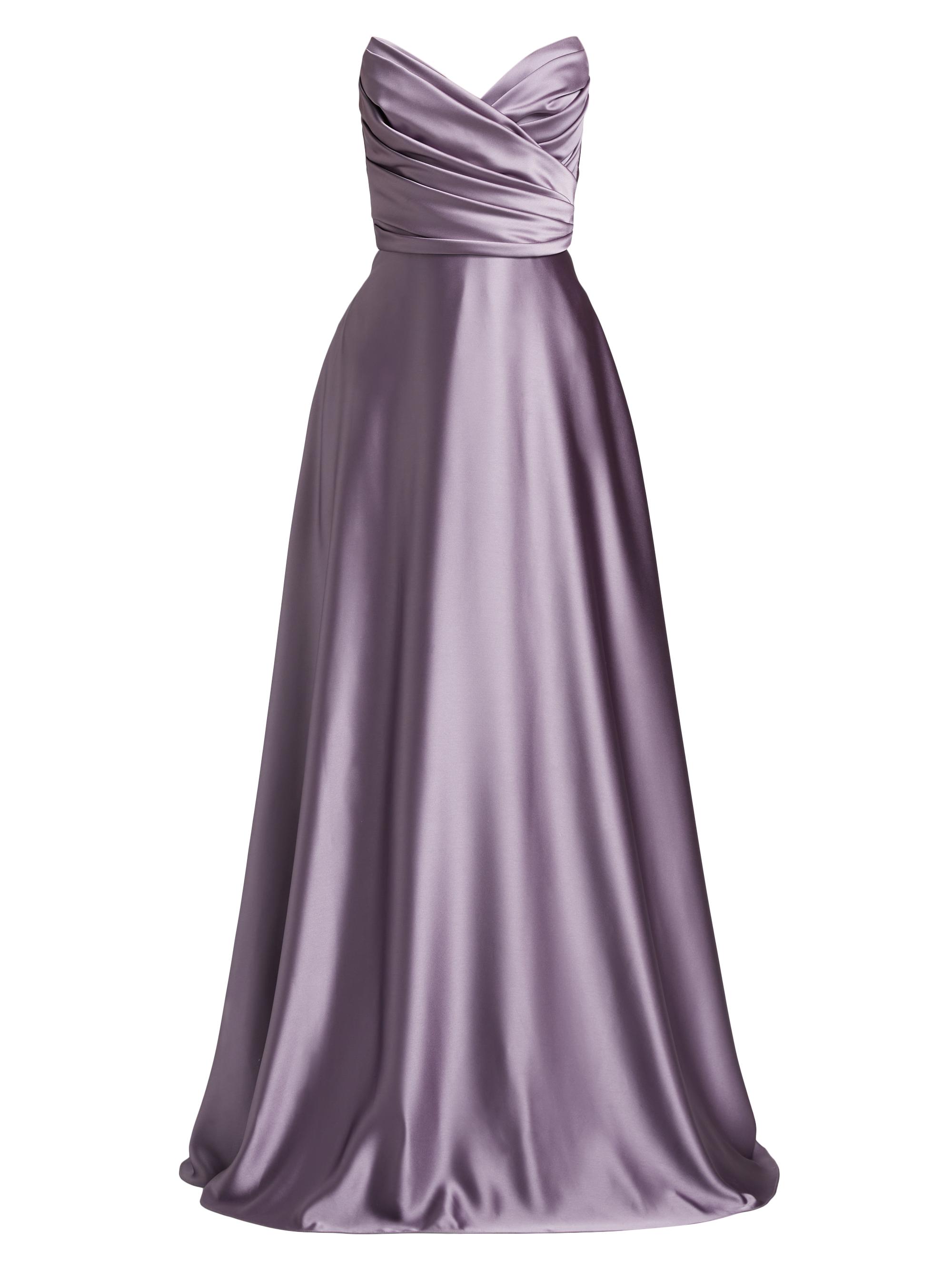 Amsale Women's Gathered Satin Strapless Gown - Violet
