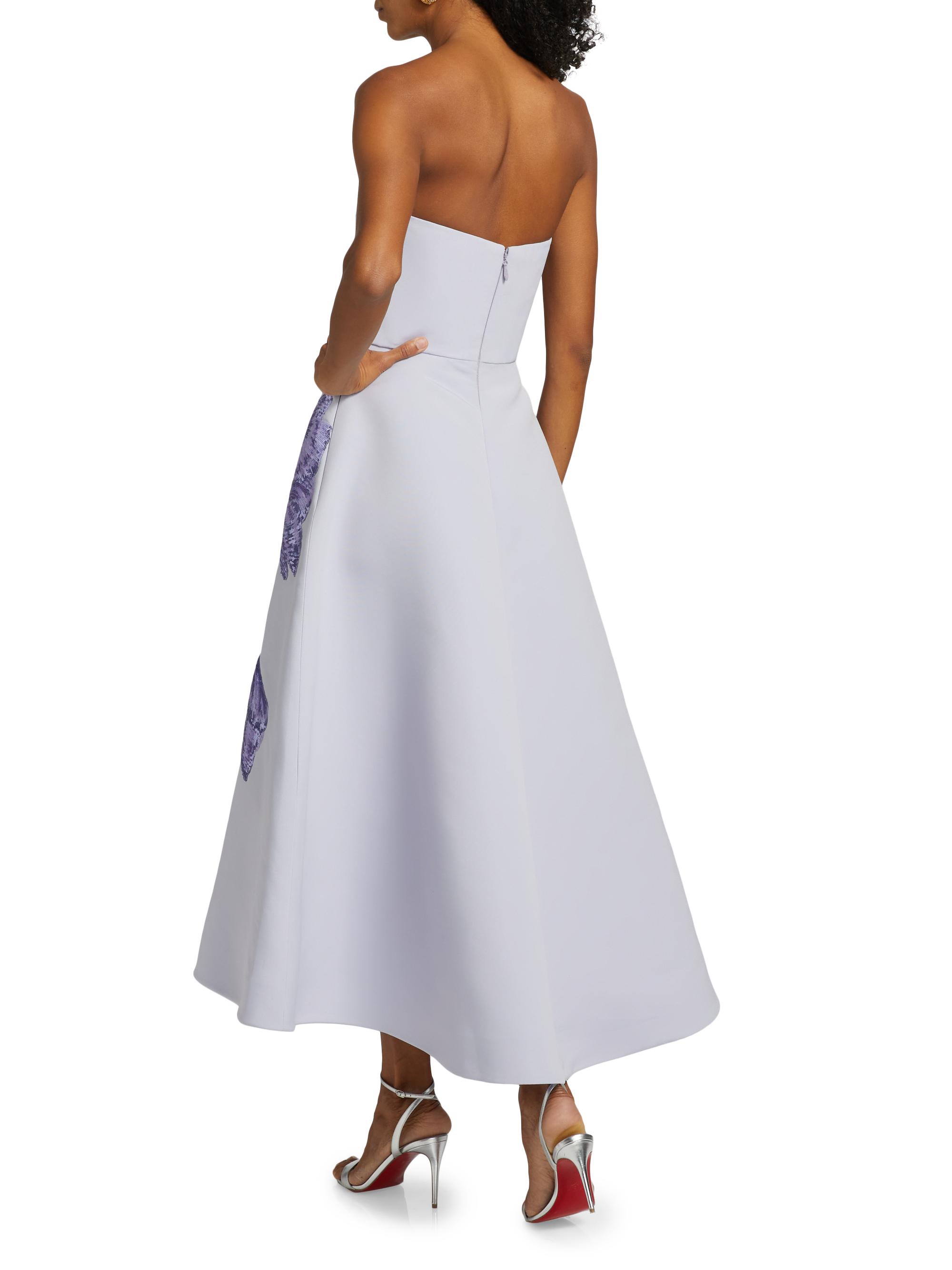 Amsale Sequin Floral Strapless Cocktail Dress | Saks Fifth Avenue