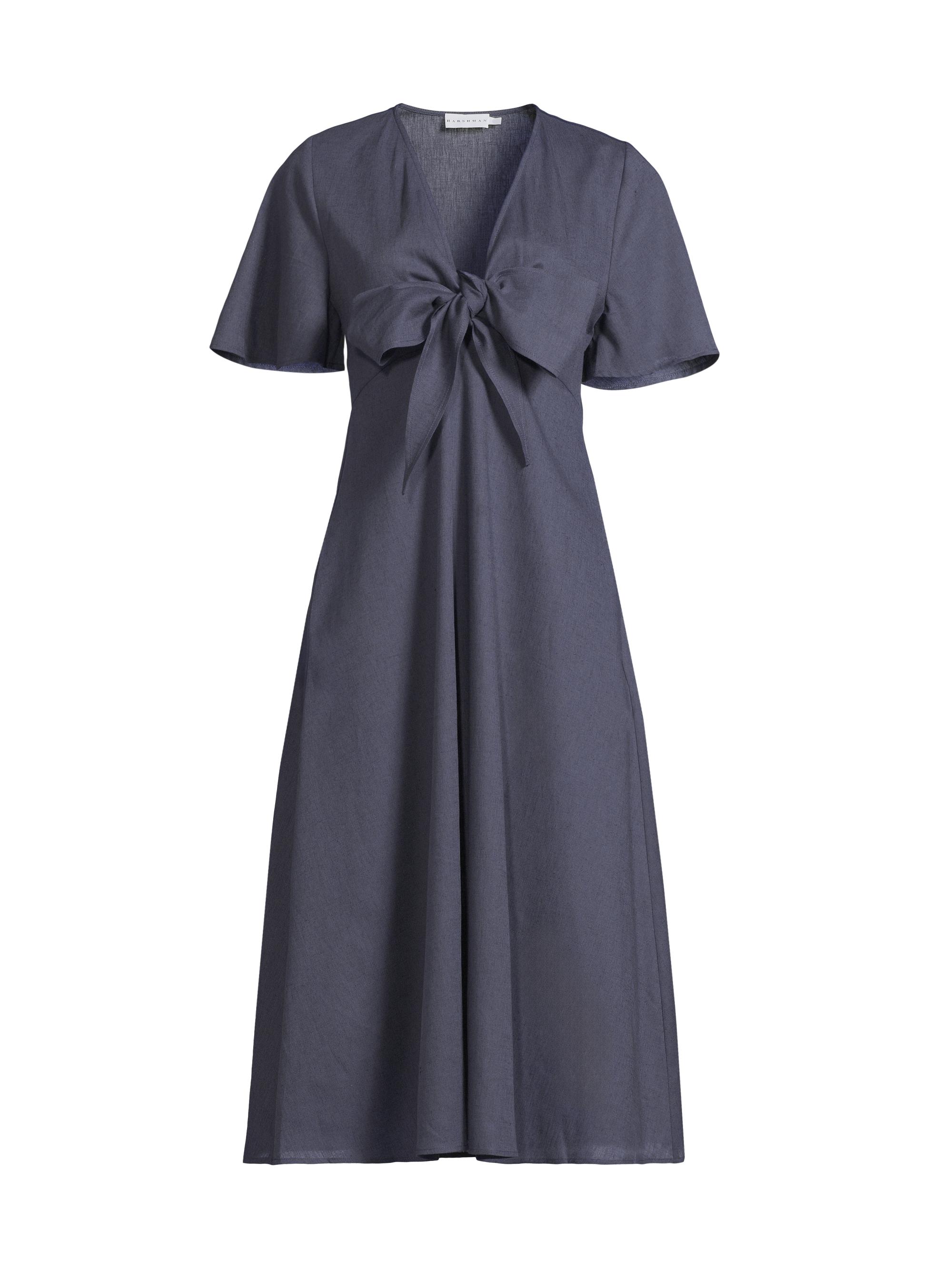 Harshman Women's Fiorella A-Line Cotton & Linen Midi-Dress - Dark Indigo