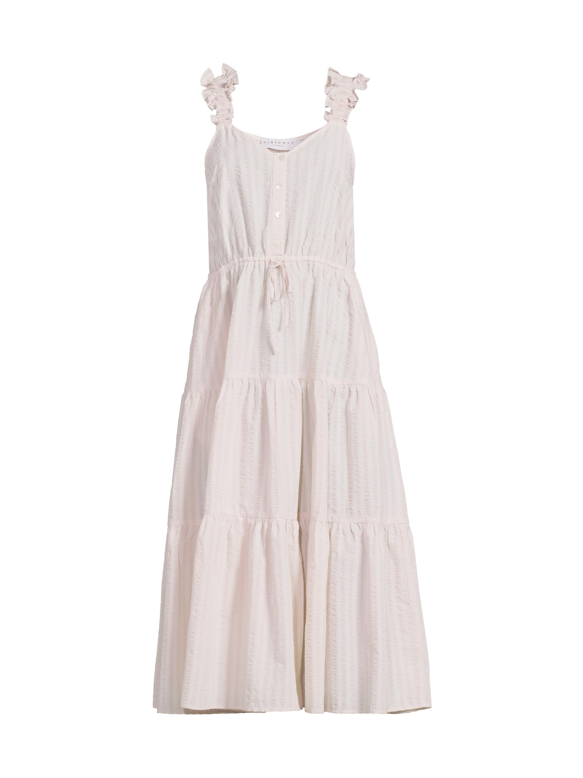 Harshman Women's Ophelia Seersucker Midi-Dress - Cream Sandstone Stripes