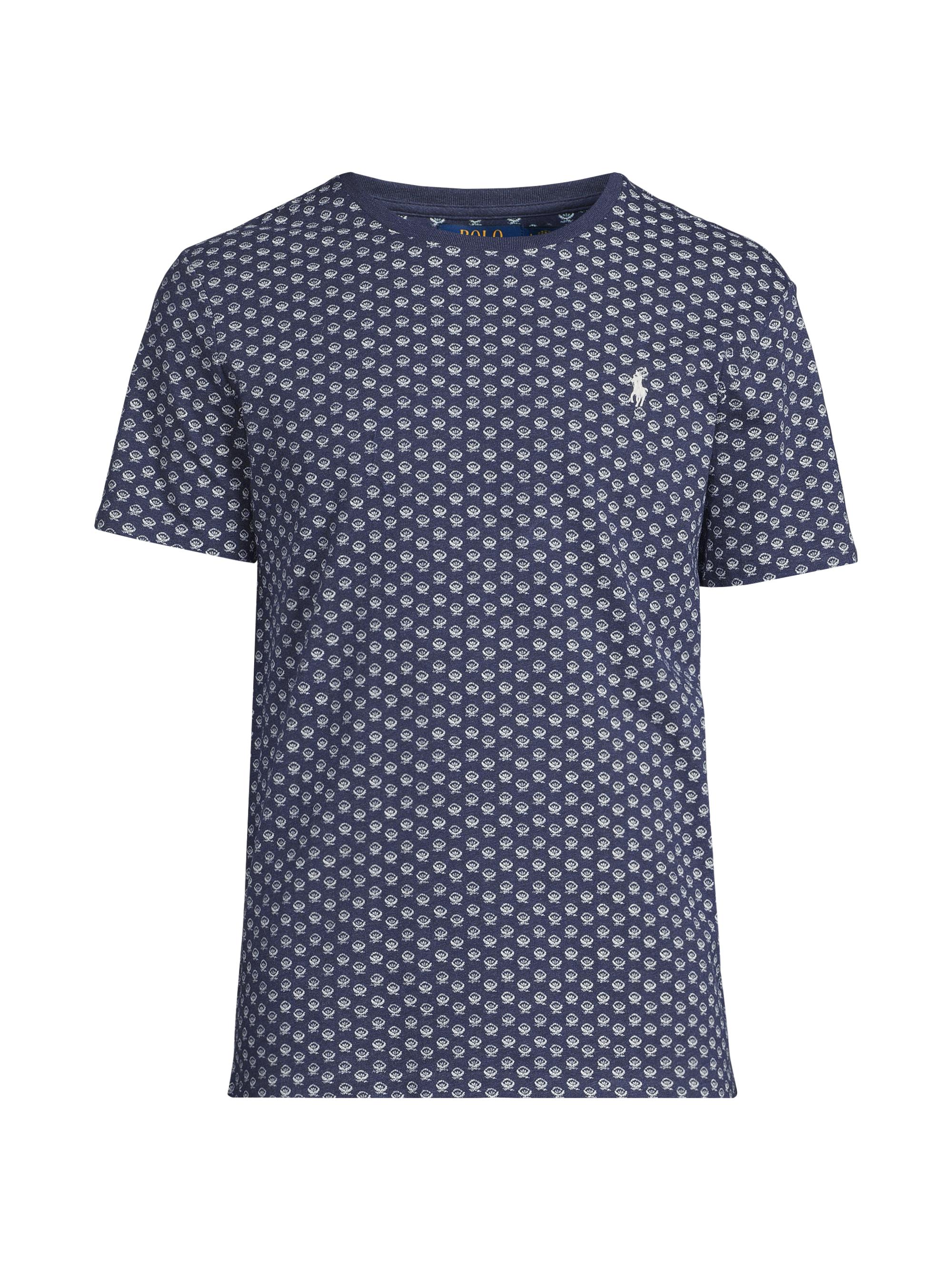 Polo Ralph Lauren Men's Custom-Slim-Fit Thistle Print Jersey T-Shirt - Spring Navy Heather Thistle