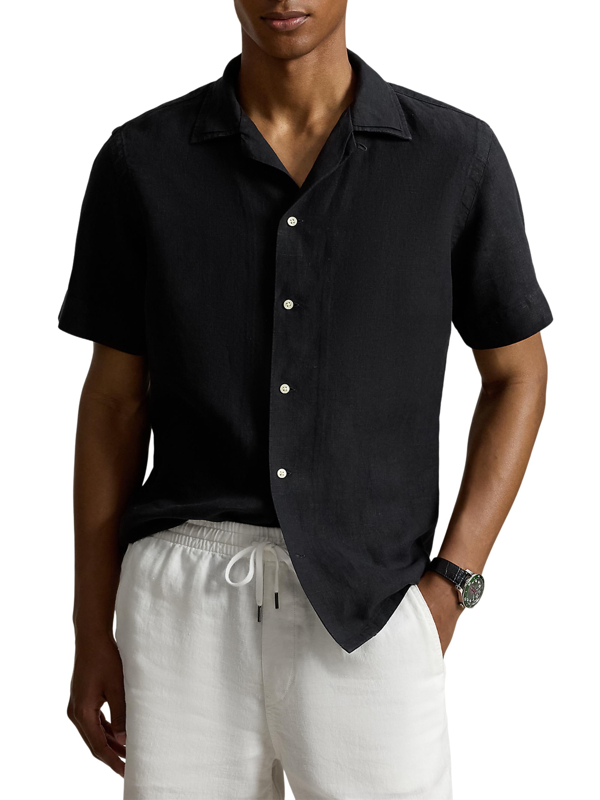 Polo Ralph Lauren Men's Classic-Fit Linen Camp Shirt - Polo Black | Thumbnail 3