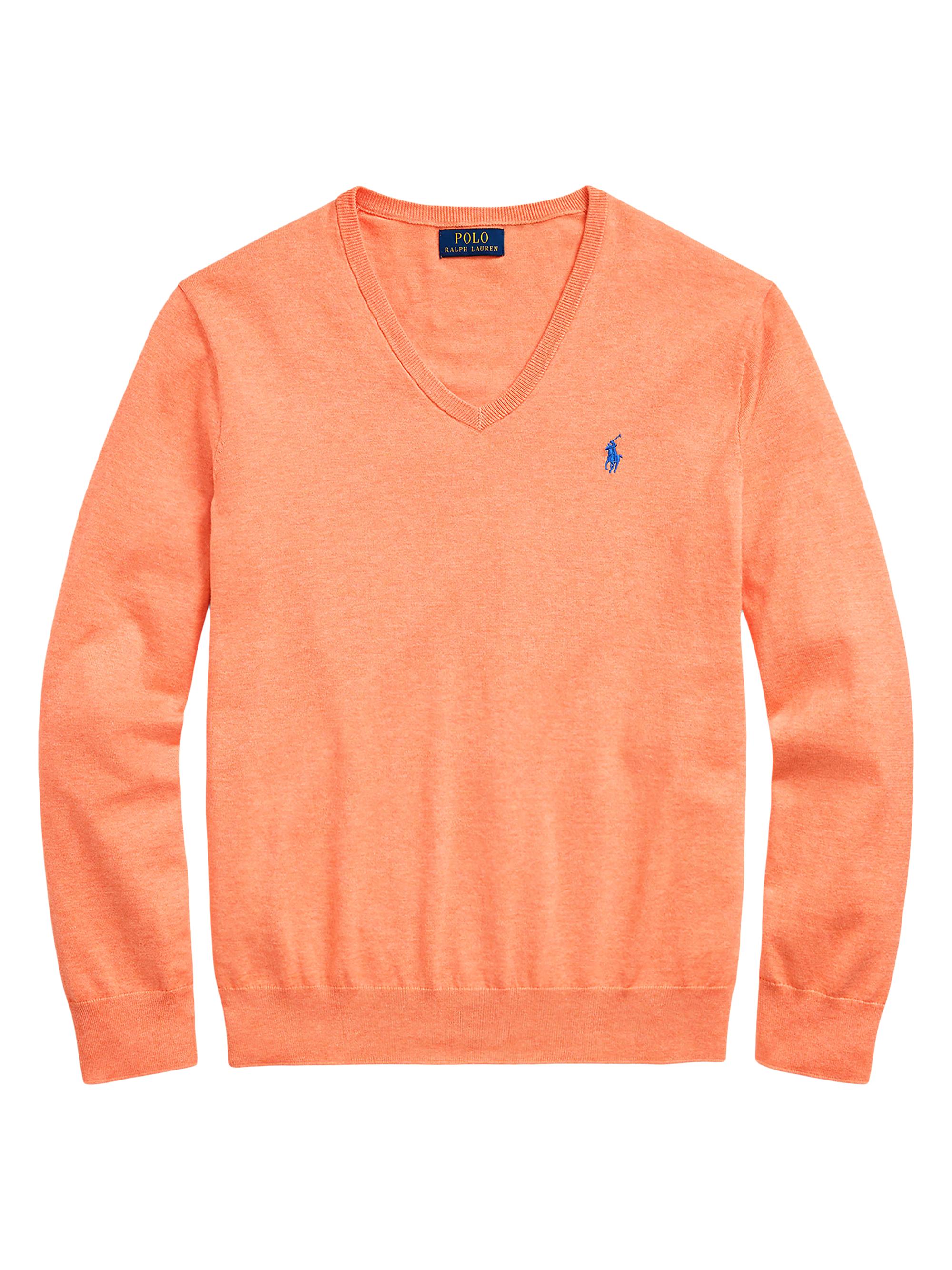 Polo Ralph Lauren Men's Logo Cotton V-Neck Sweater - Mari Gold Orange