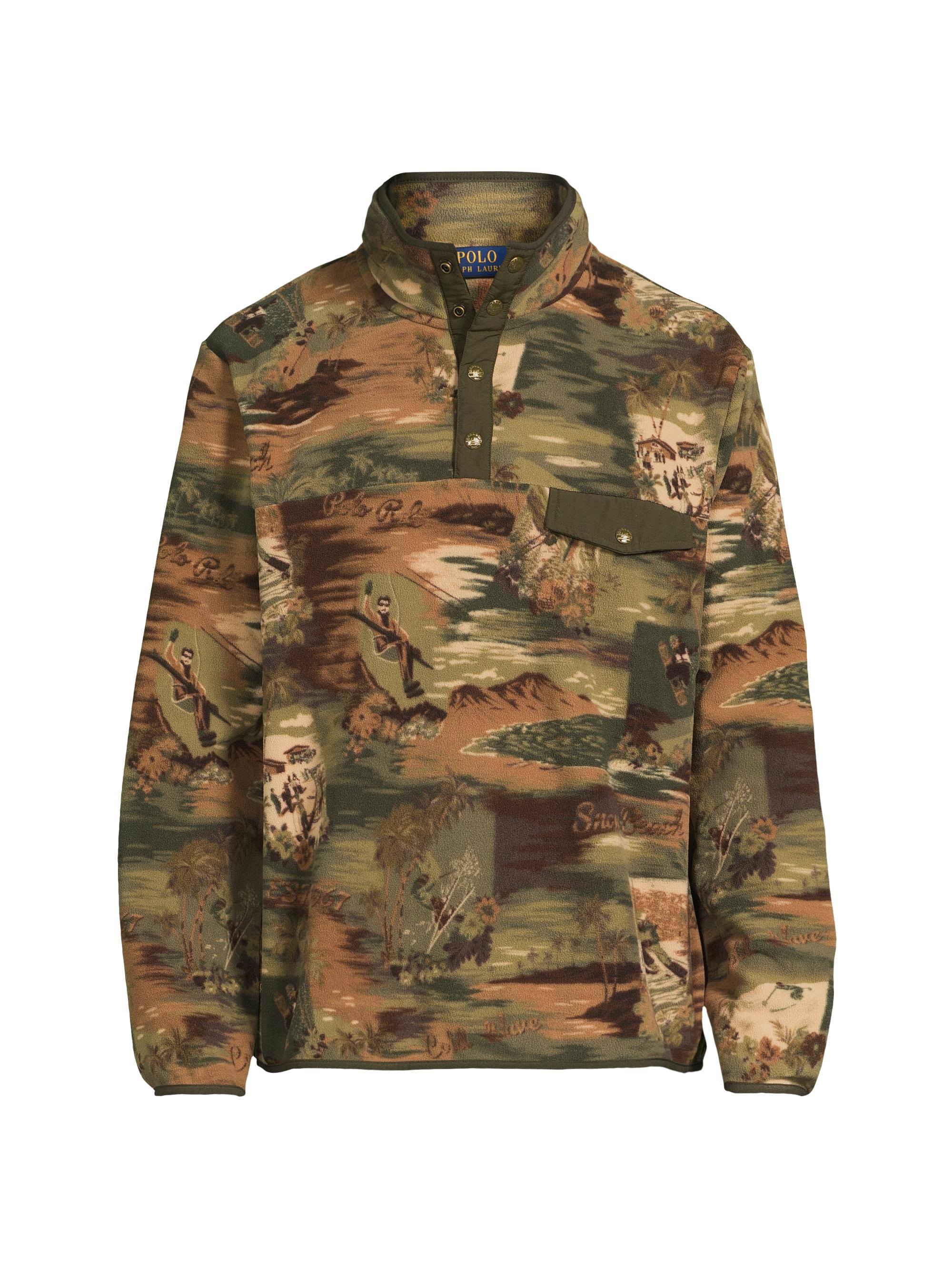 Polo Ralph Lauren Men's Sea-To-Ski Camo Fleece Hybrid Pullover - Camo Ski Scenic