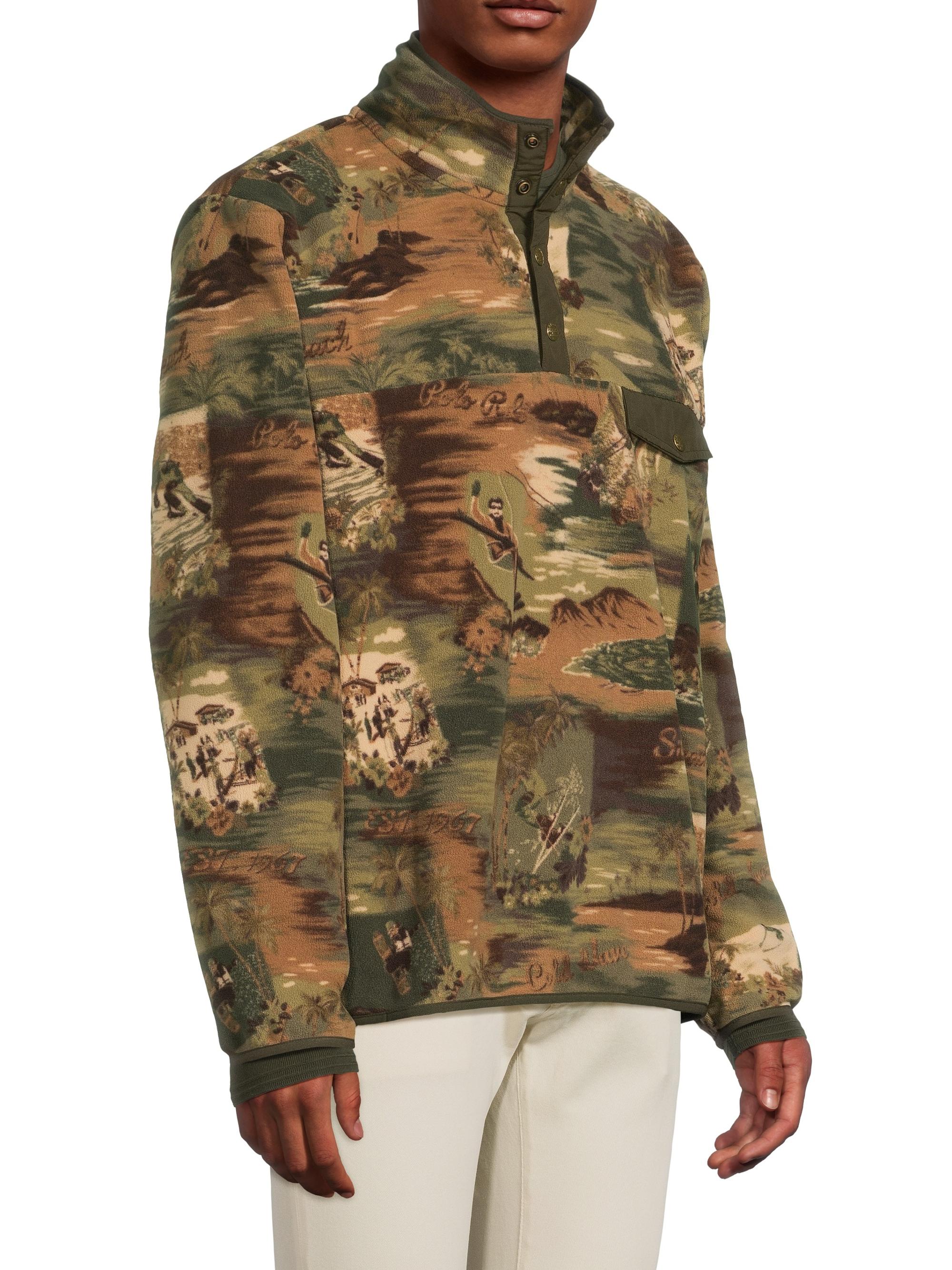 Polo Ralph Lauren Sea-To-Ski Camo Fleece Hybrid Pullover | Saks