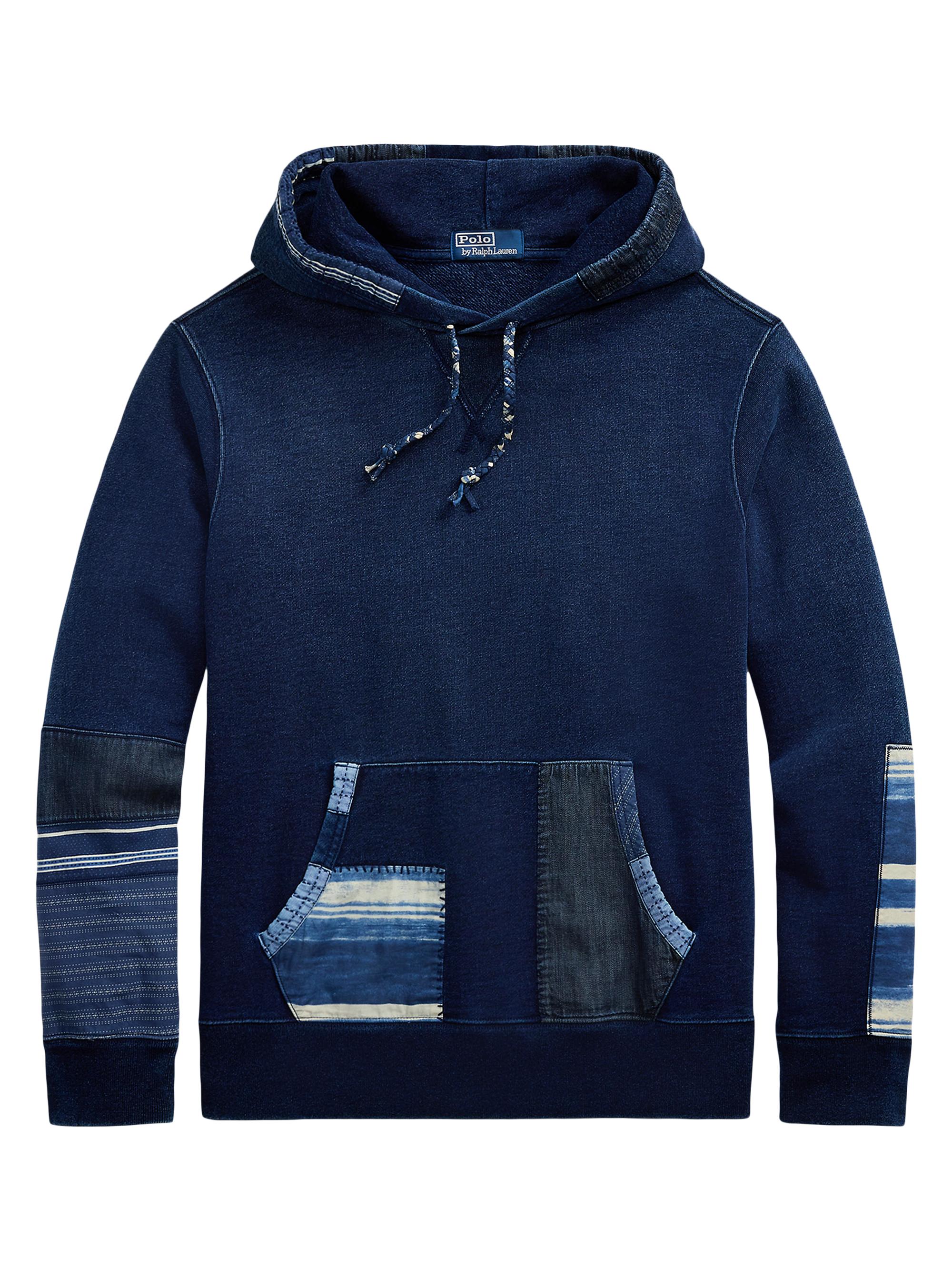 Polo Ralph Lauren Men's Indigo French Terry Patchwork Hoodie - Dark Indigo Multi