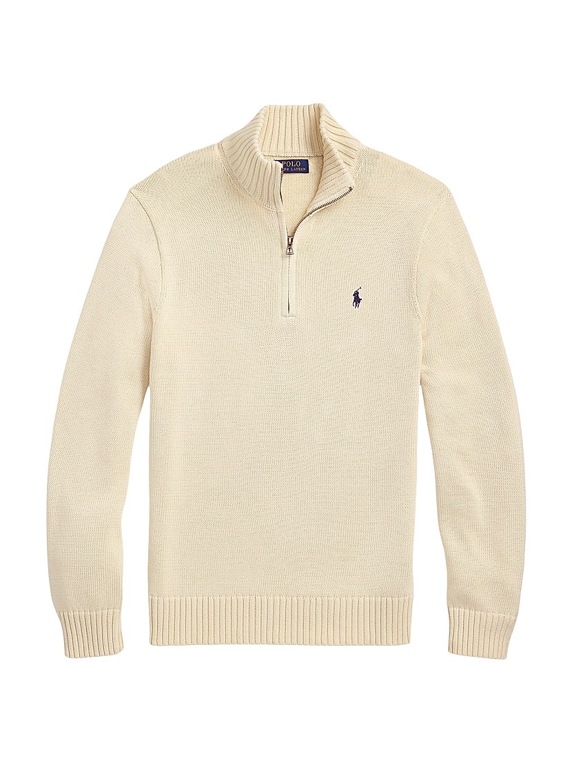 Shop Polo Ralph Lauren Cotton Knit Quarter-Zip Sweater Shop Polo Ralph Lauren Cotton Knit Quarter-Zip Sweater