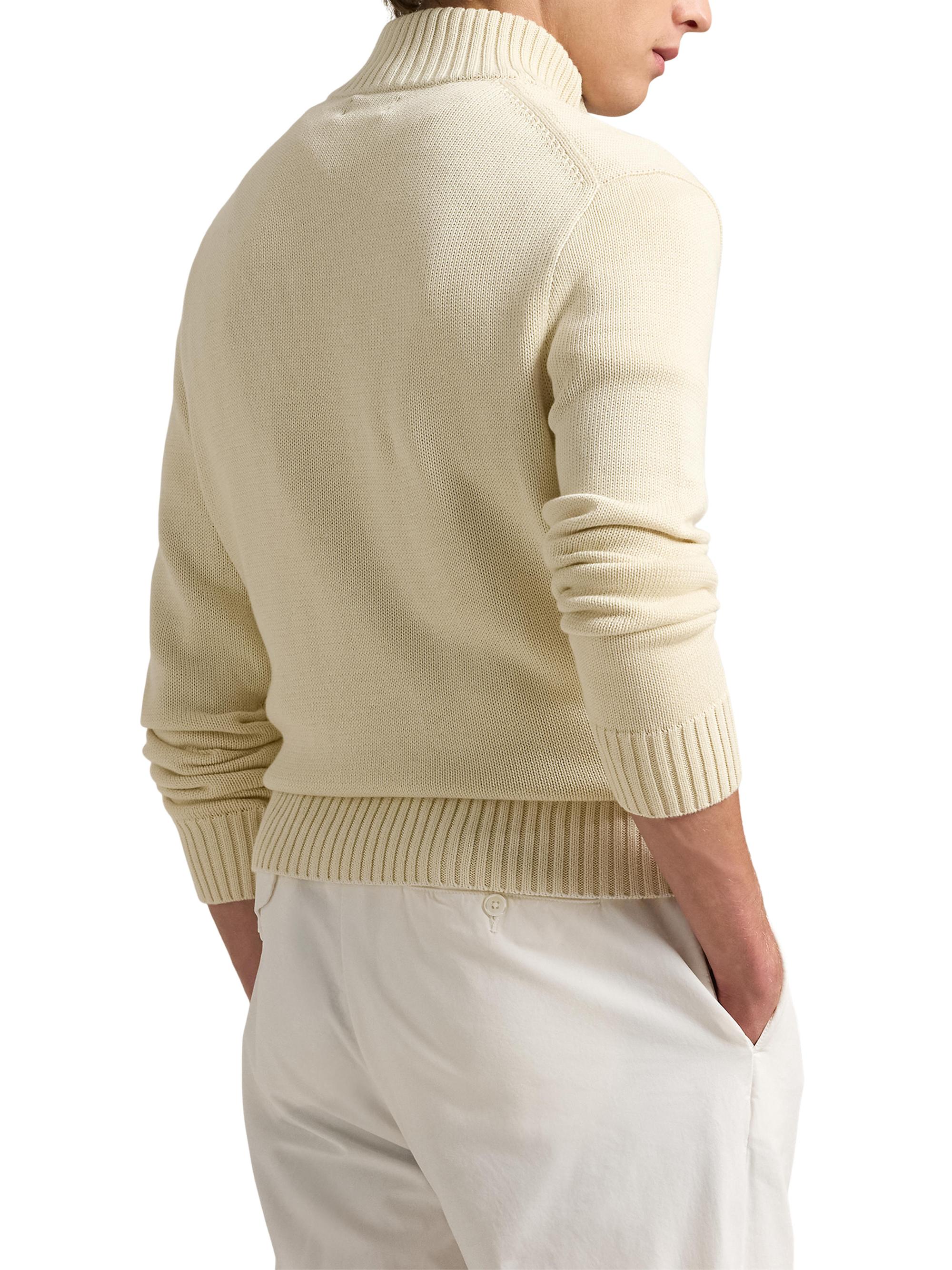 Cotton Knit Quarter-Zip Sweater
