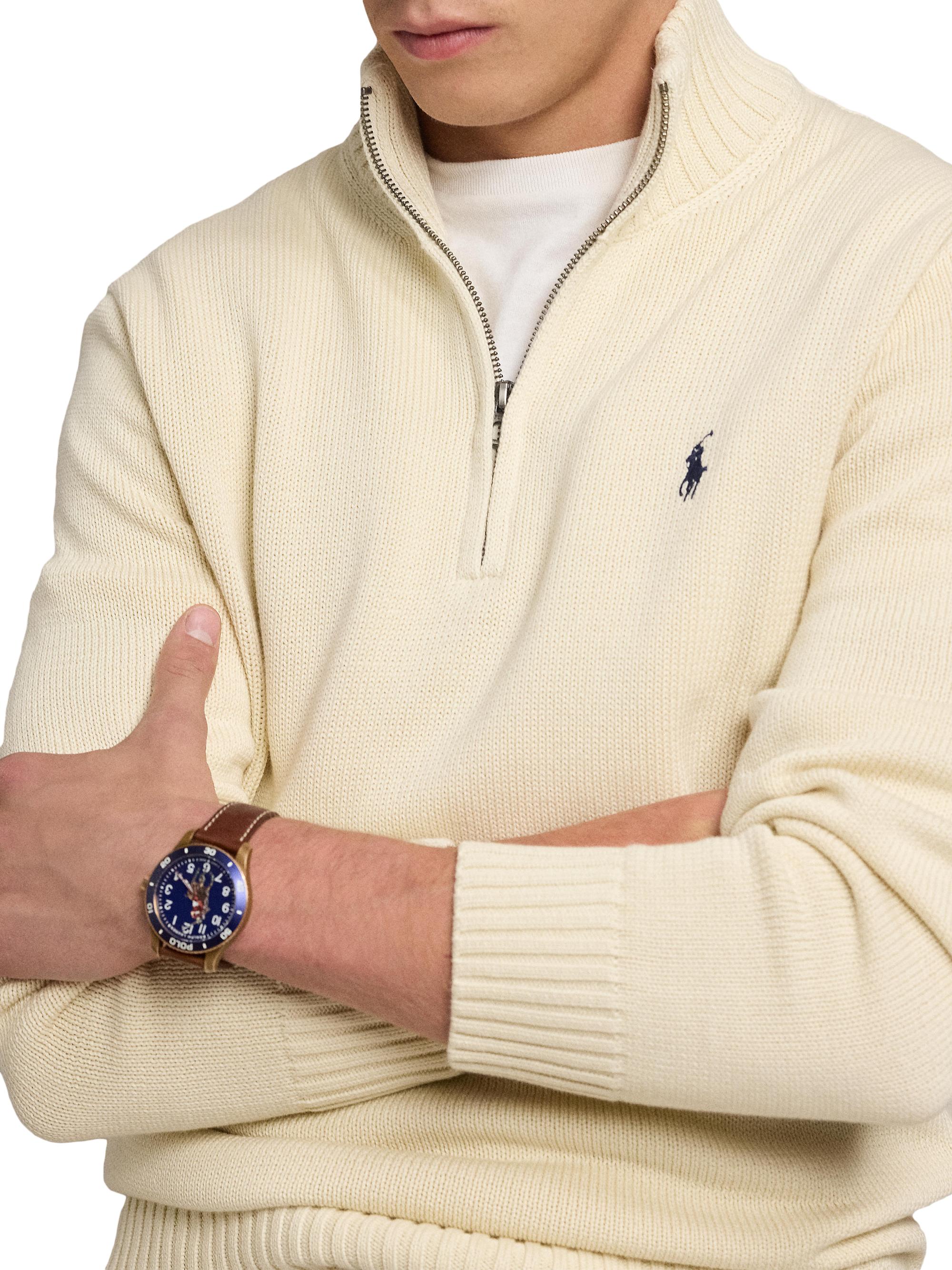 Polo Ralph Lauren Cotton Knit Quarter-Zip Sweater | Saks Fifth Avenue