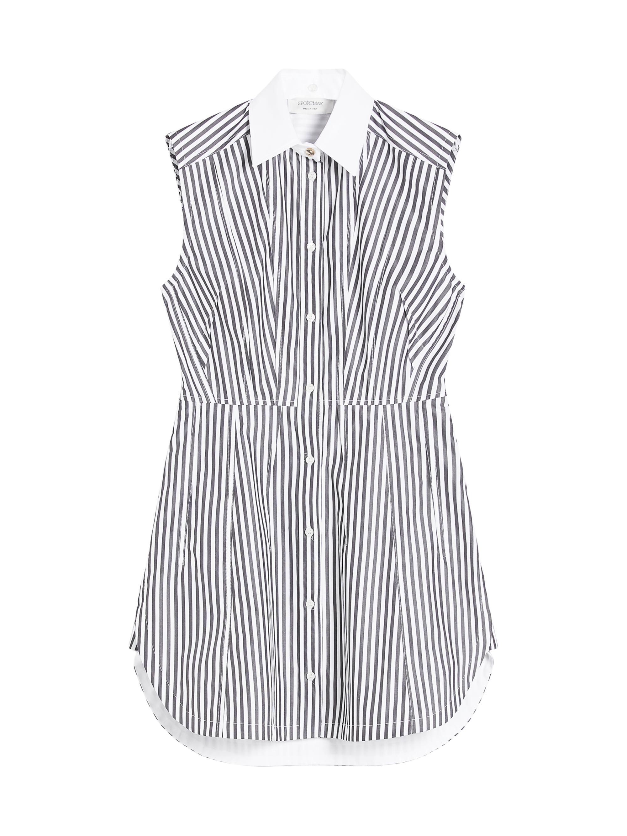 Max Mara Women's Stripe Cotton Collared Minidress - Black