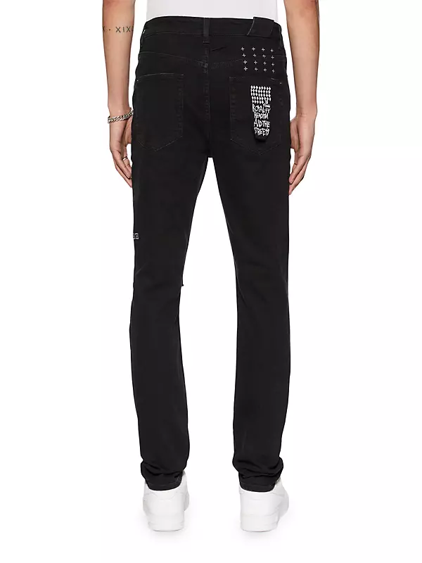 Shop Ksubi Democrazy Chitch Laid Back Est. Slim-Fit Jeans Shop Ksubi Democrazy Chitch Laid Back Est. Slim-Fit Jeans