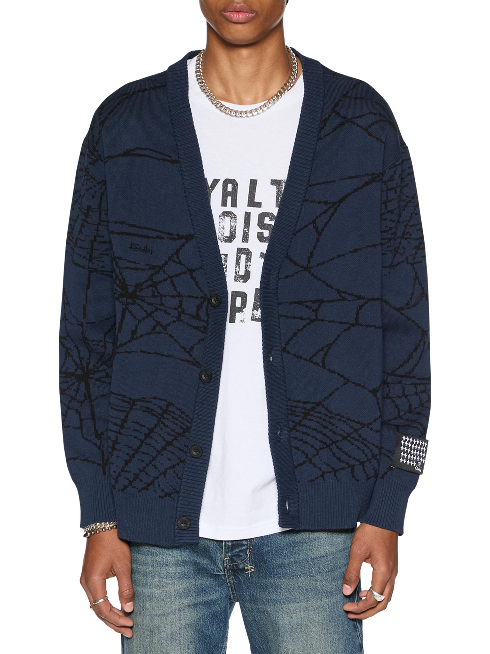 Ksubi Men's Democrazy Lies Knit Cardigan - Blue