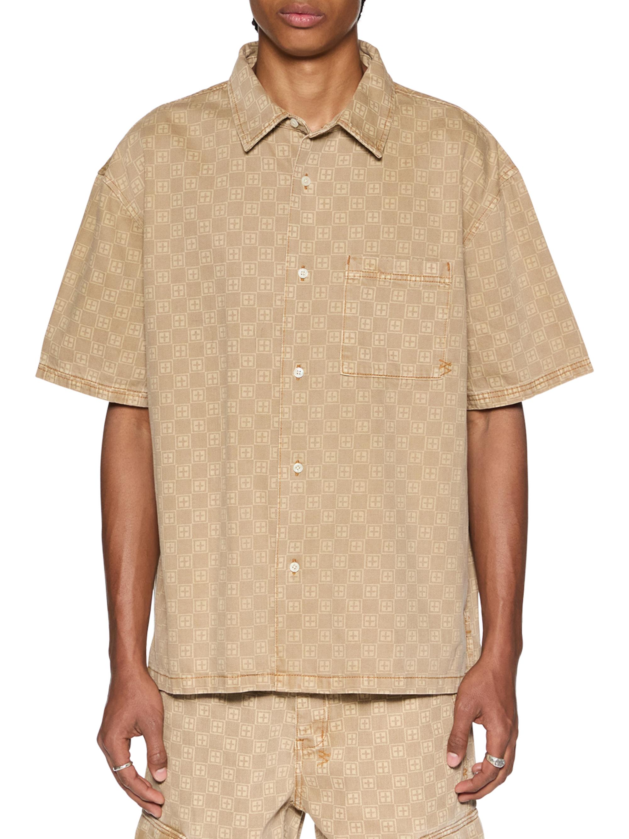 Ksubi Men's Democrazy Box Denim Button-Front Shirt - Tan