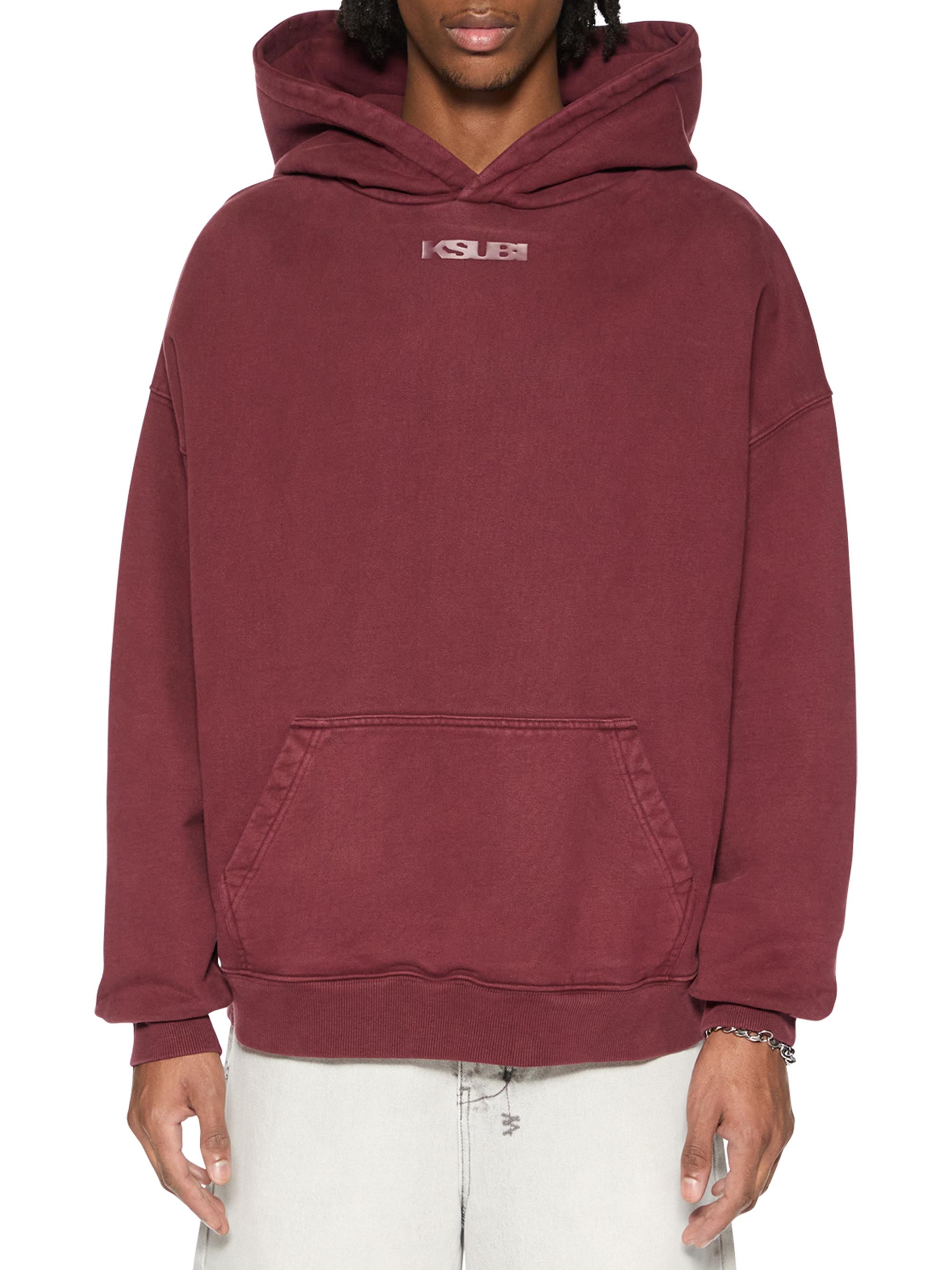Ksubi Men's Democrazy Logo Oversized Hoodie - Burgundy