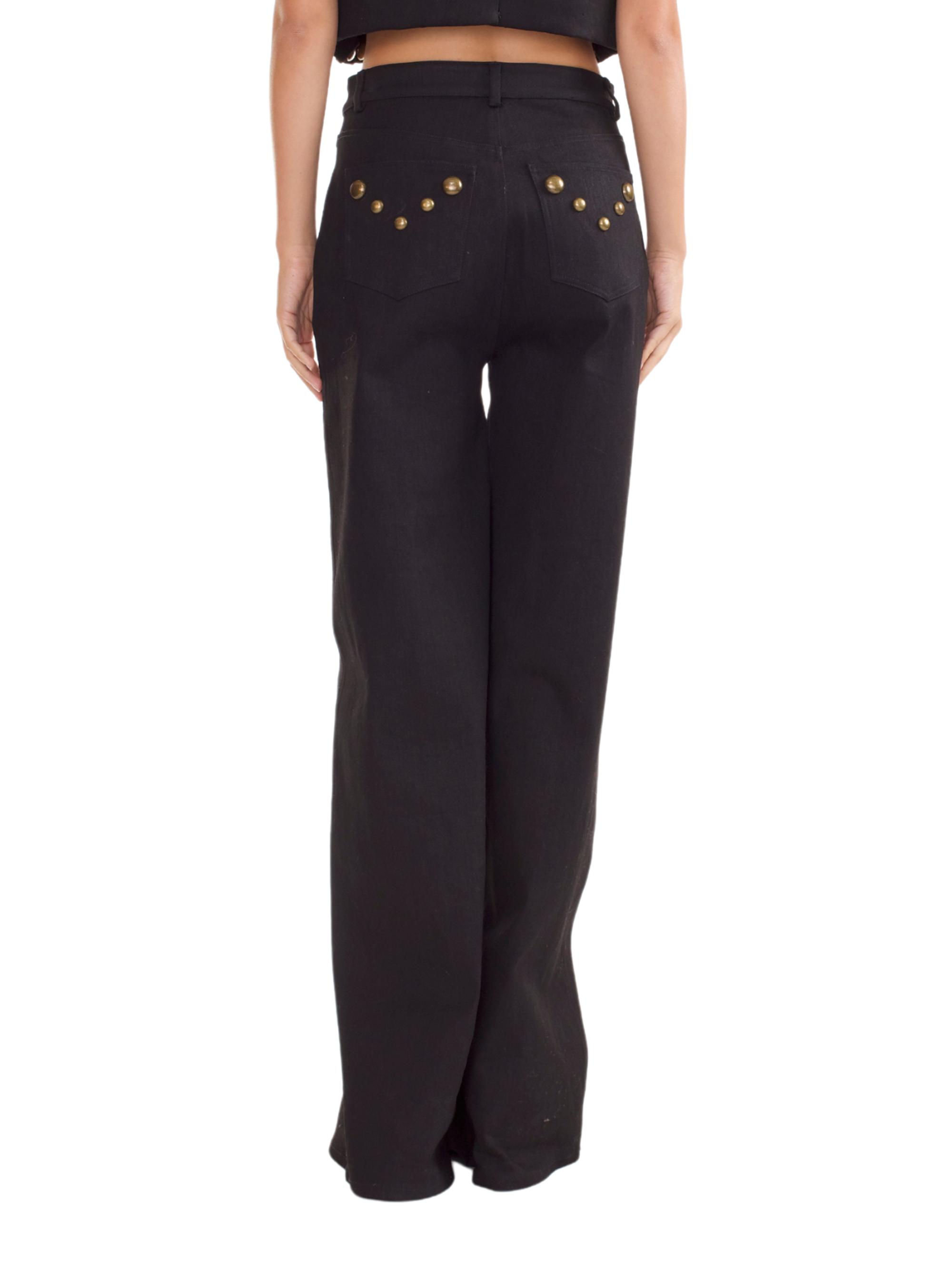 Cynthia Rowley Studded Wide-Leg Denim Pants | Saks Fifth Avenue