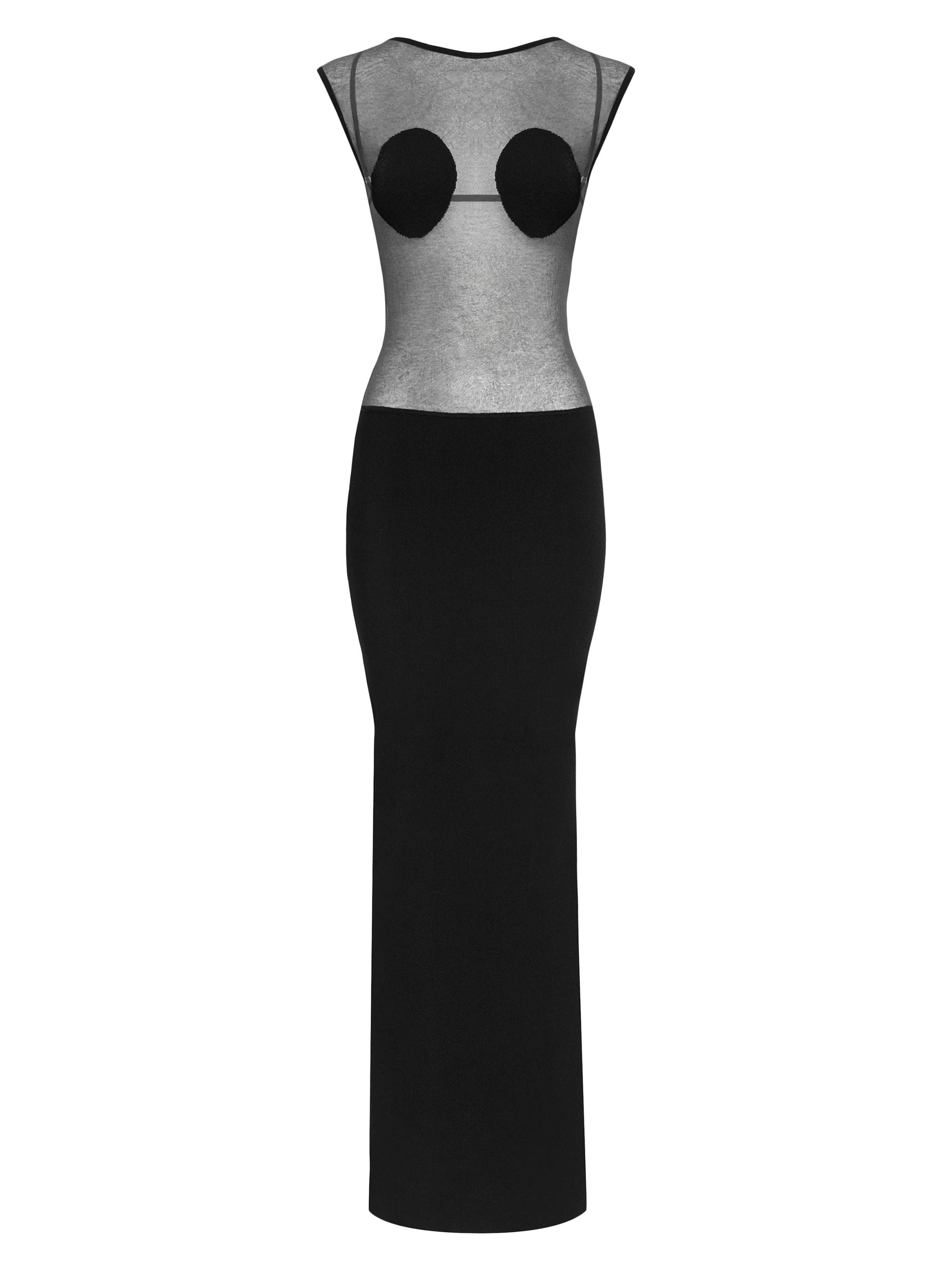 Jacquemus Women's Sheer Fitted Maxi Dress - Black