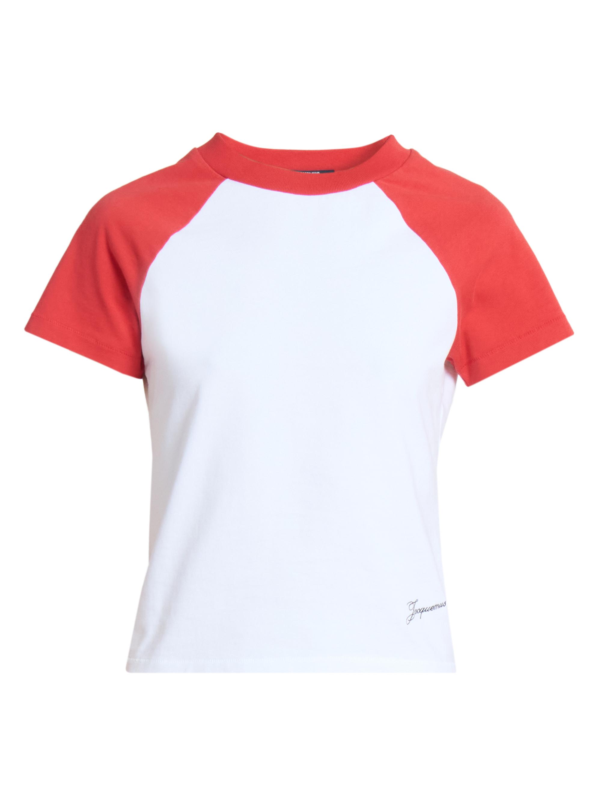 Jacquemus Women's Logo-Detailed Colorblocked Baseball T-Shirt - Multi Red