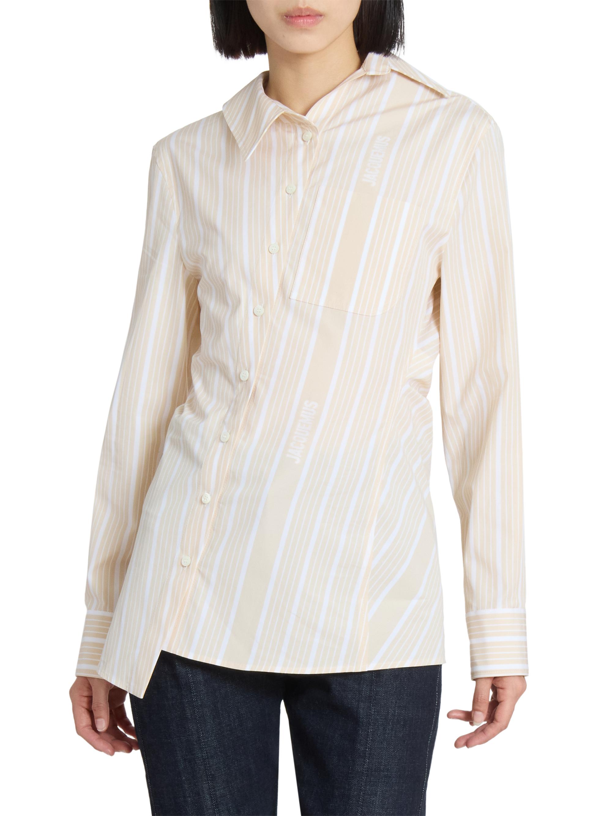Jacquemus Pablo Stripe Asymmetric Shirt | Saks Fifth Avenue
