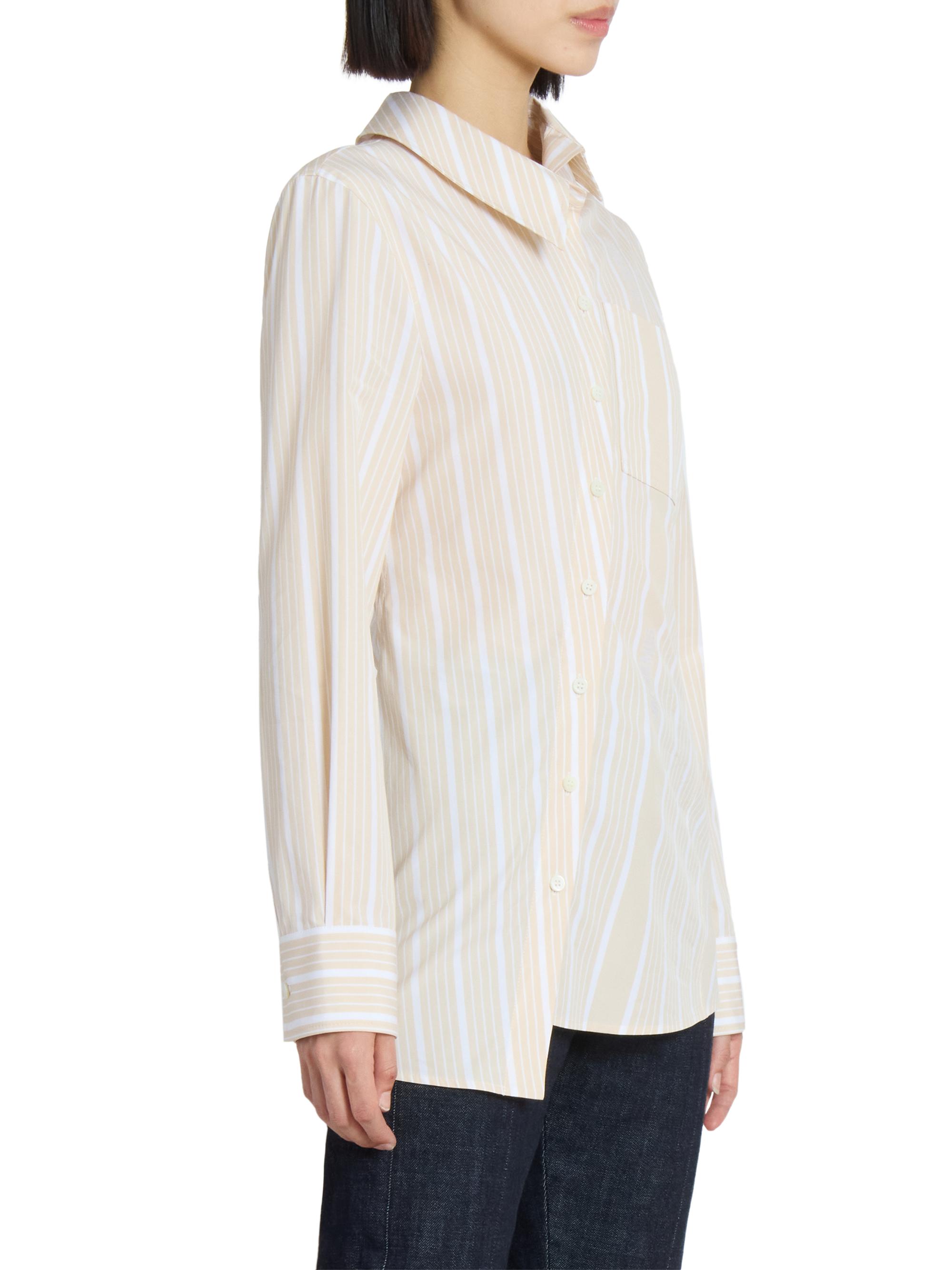 トップス jacquemus JACQUEMUS Off The Shoulder Top in Blue Stripe & White | FWRD