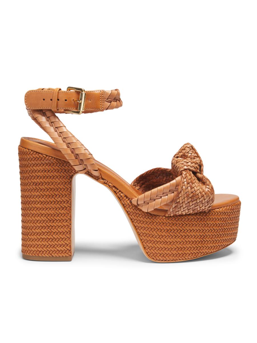 Schutz Khari 100MM Knotted Leather Platform Sandals | Saks Fifth