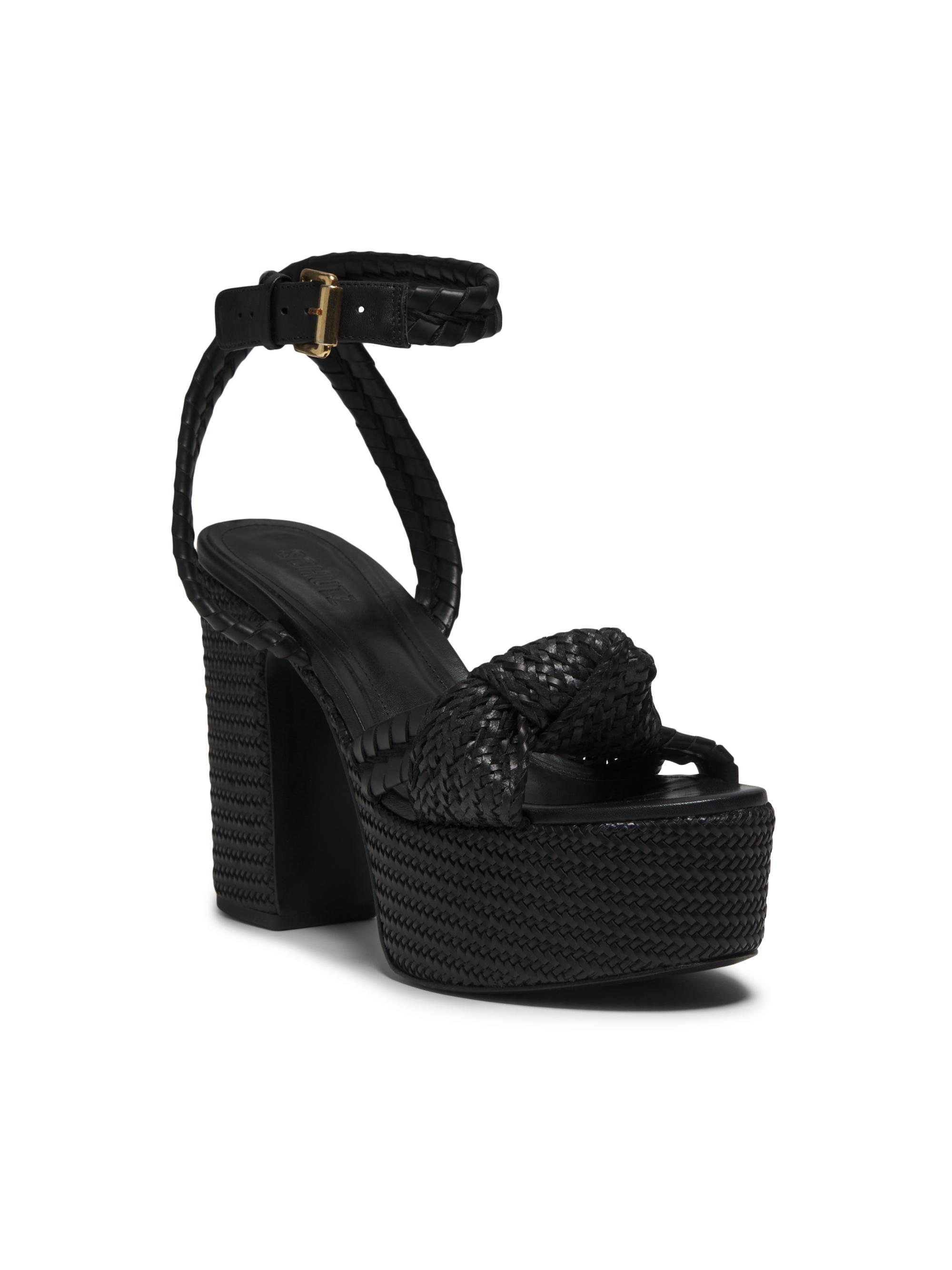 籠ザクロ Schutz Khari 100MM Knotted Leather Platform Sandals | Saks Fifth