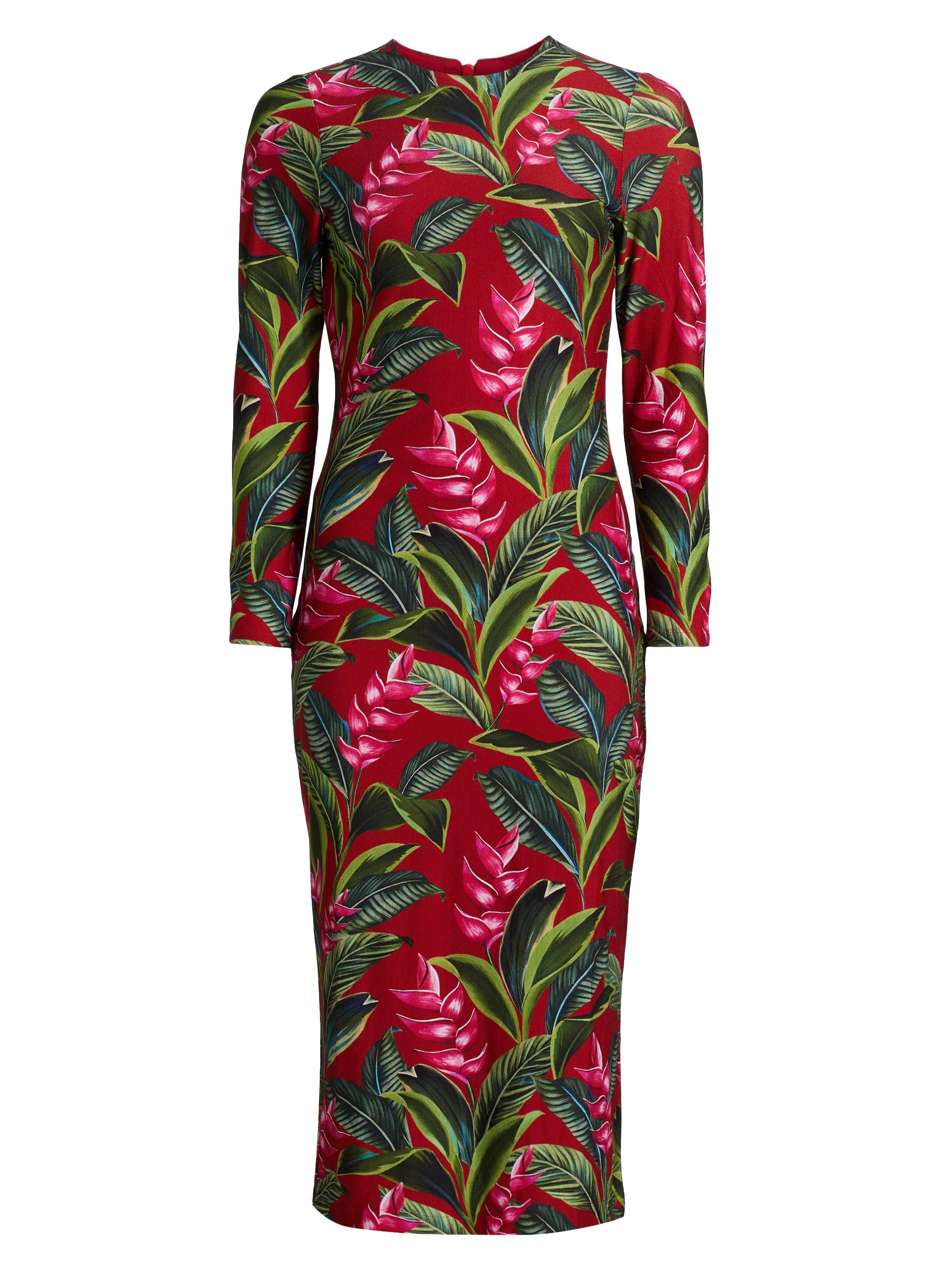 Farm Rio Women's Dream Garden Jersey Midi-Dress - Red