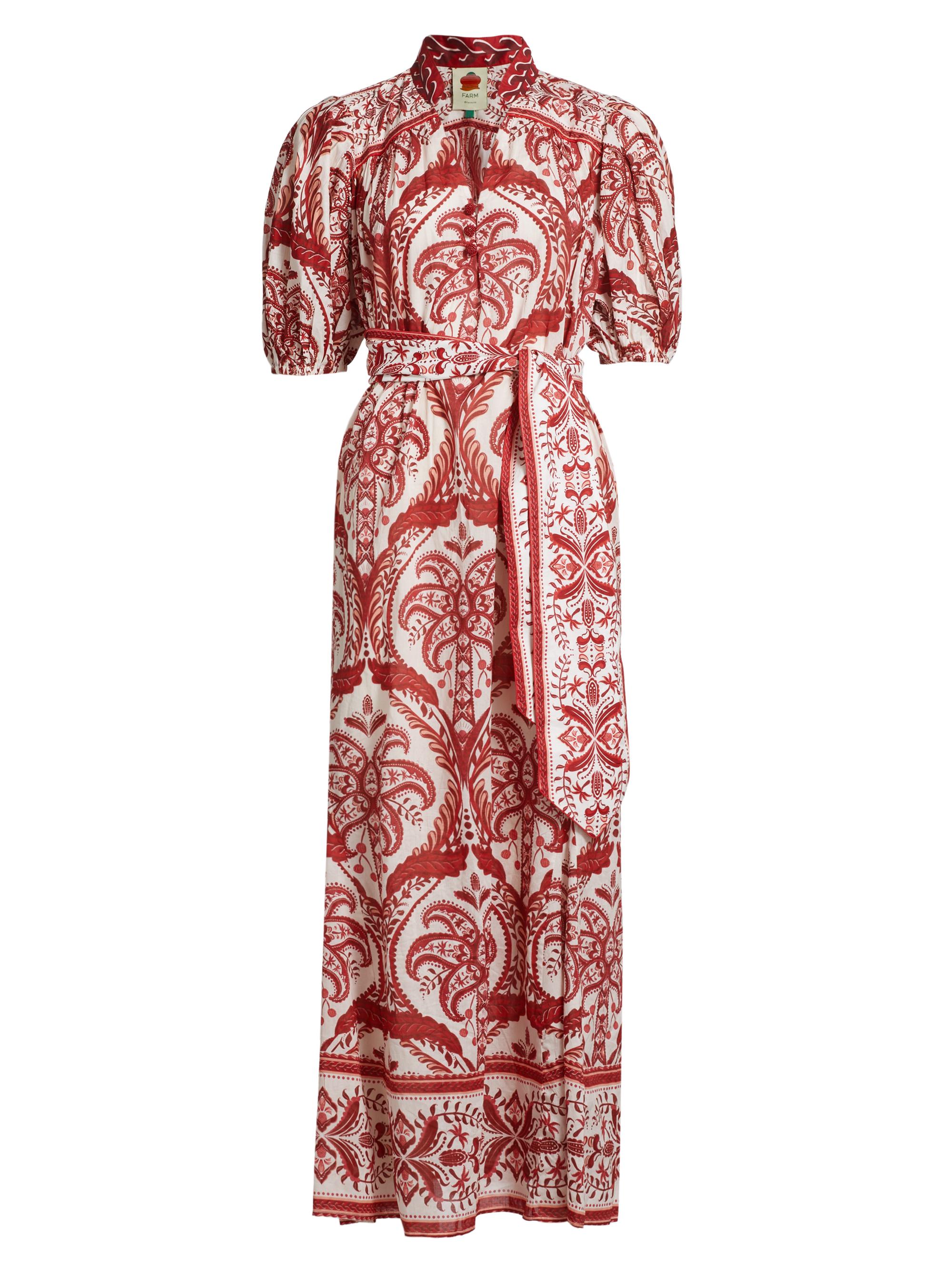 Farm Rio Women's Tropical Cameo Printed Maxi Dress - Off White