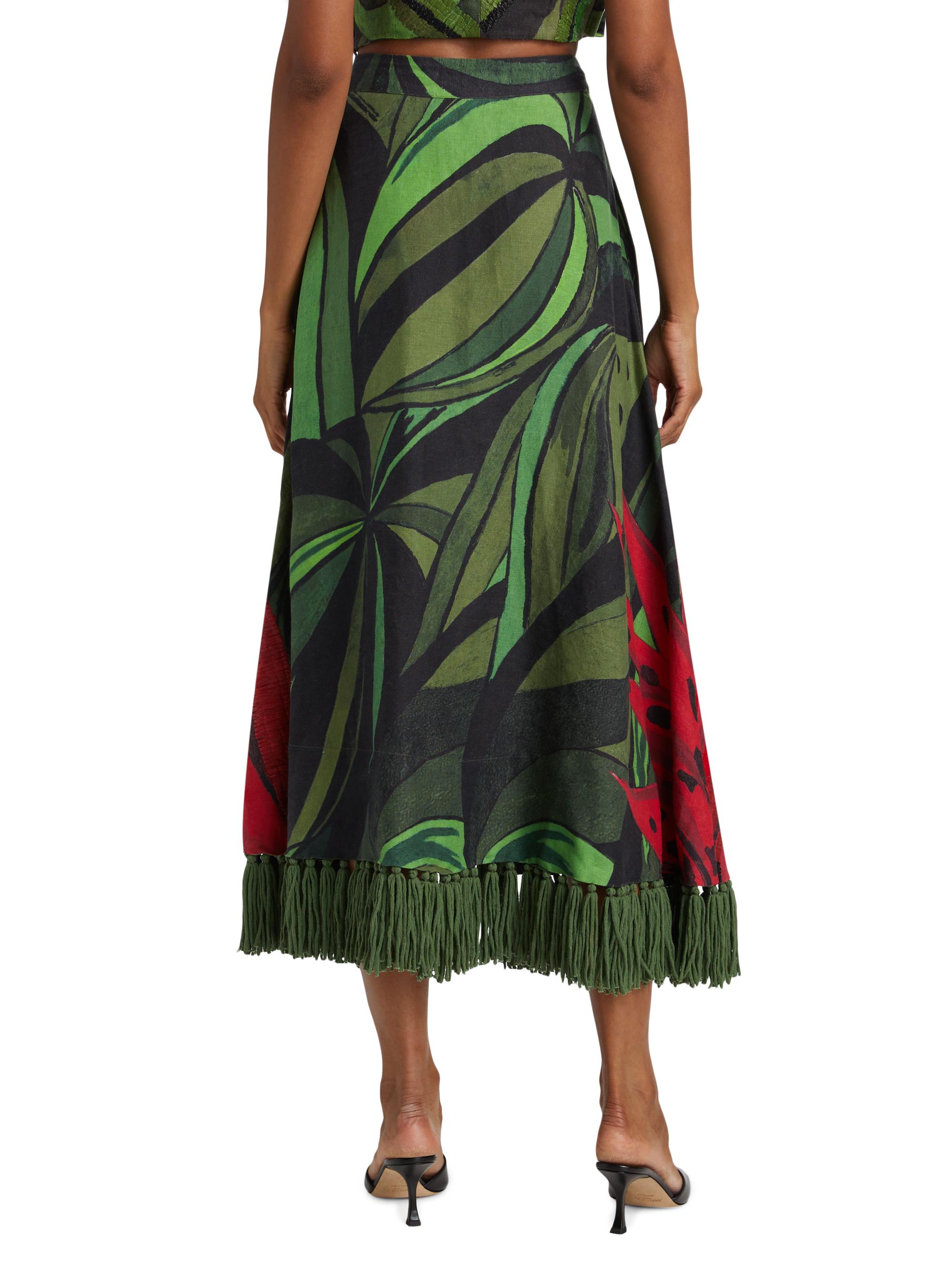 fitted lace wedding dress Coconut Tree Embroidered Maxi Dress – FARM Rio main image 1