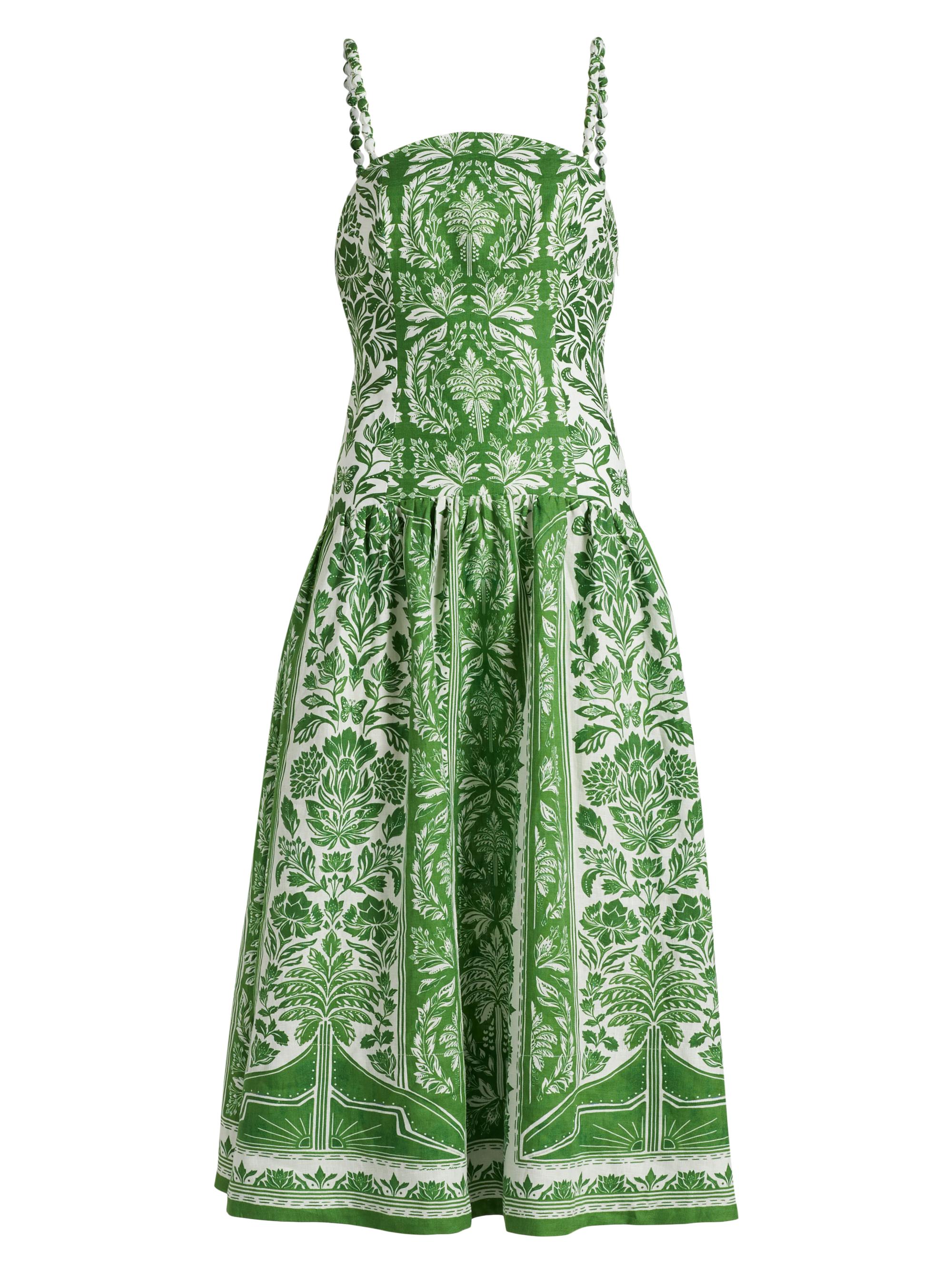 Farm Rio Delicate Tapestry Linen Midi-Dress | Saks Fifth Avenue