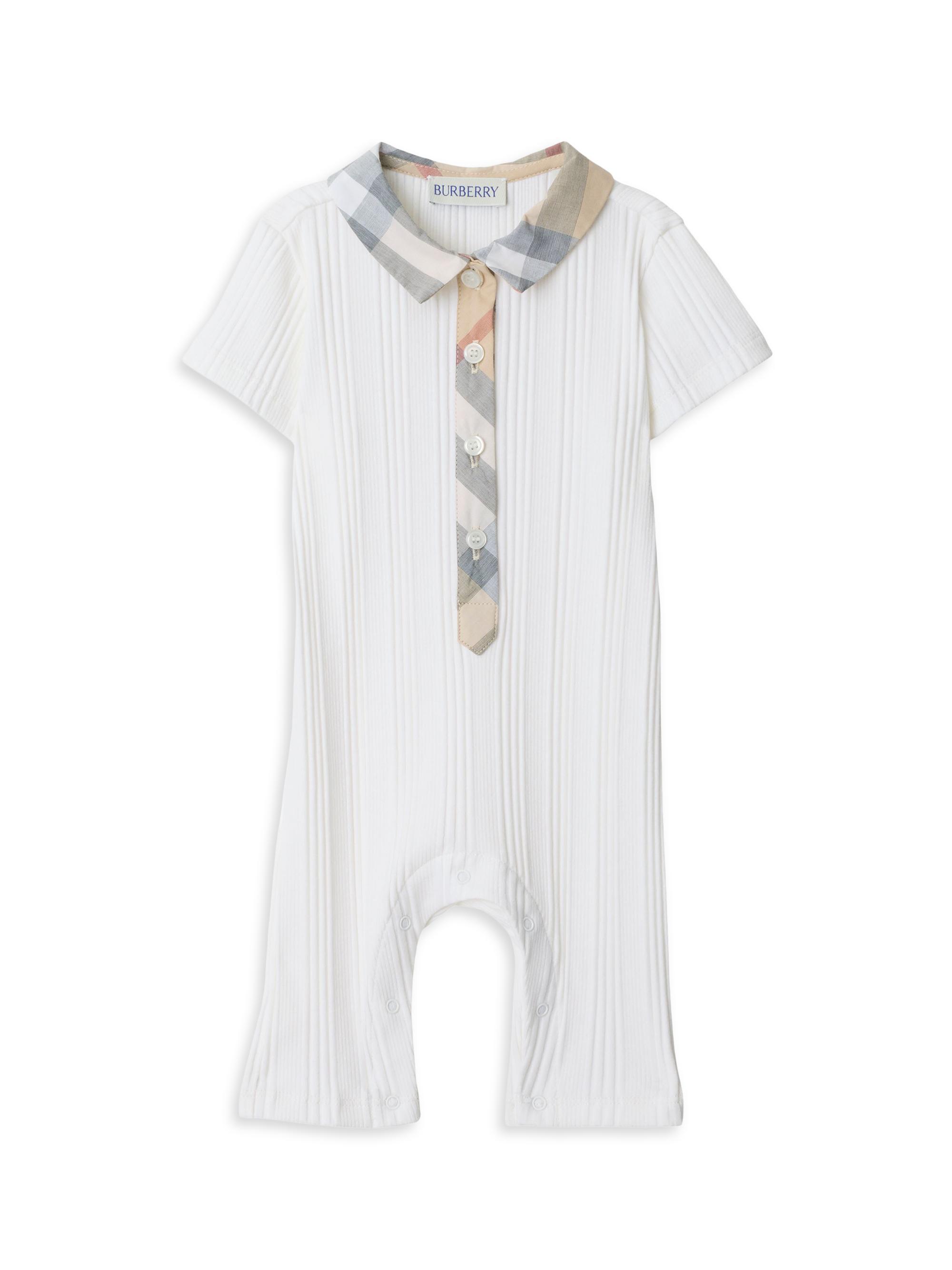 Burberry Baby's Cotton Coverall - White 9 Months
