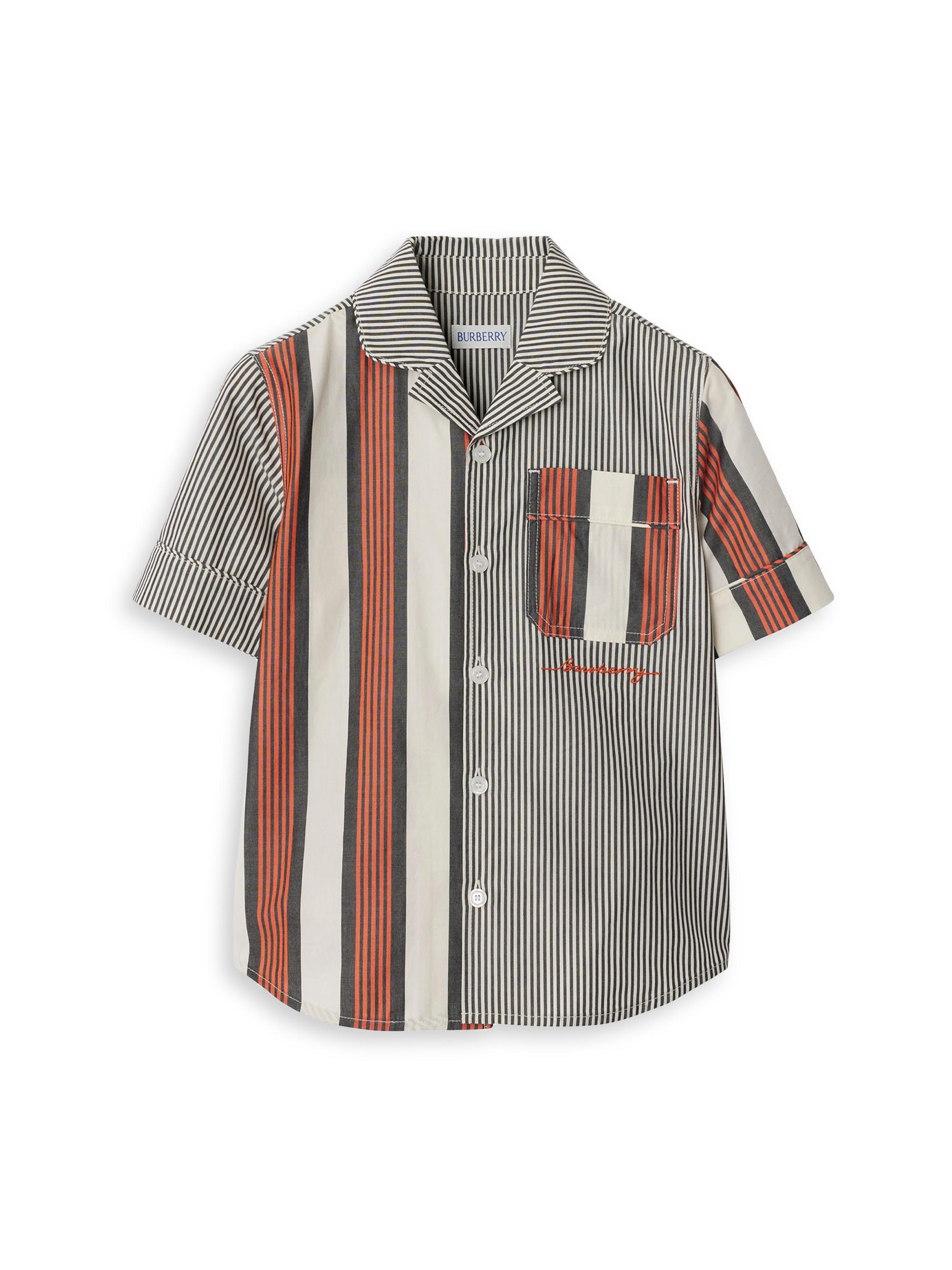 Little Boy's & Boy's Xanadu Striped Patchwork Button-Front Shirt