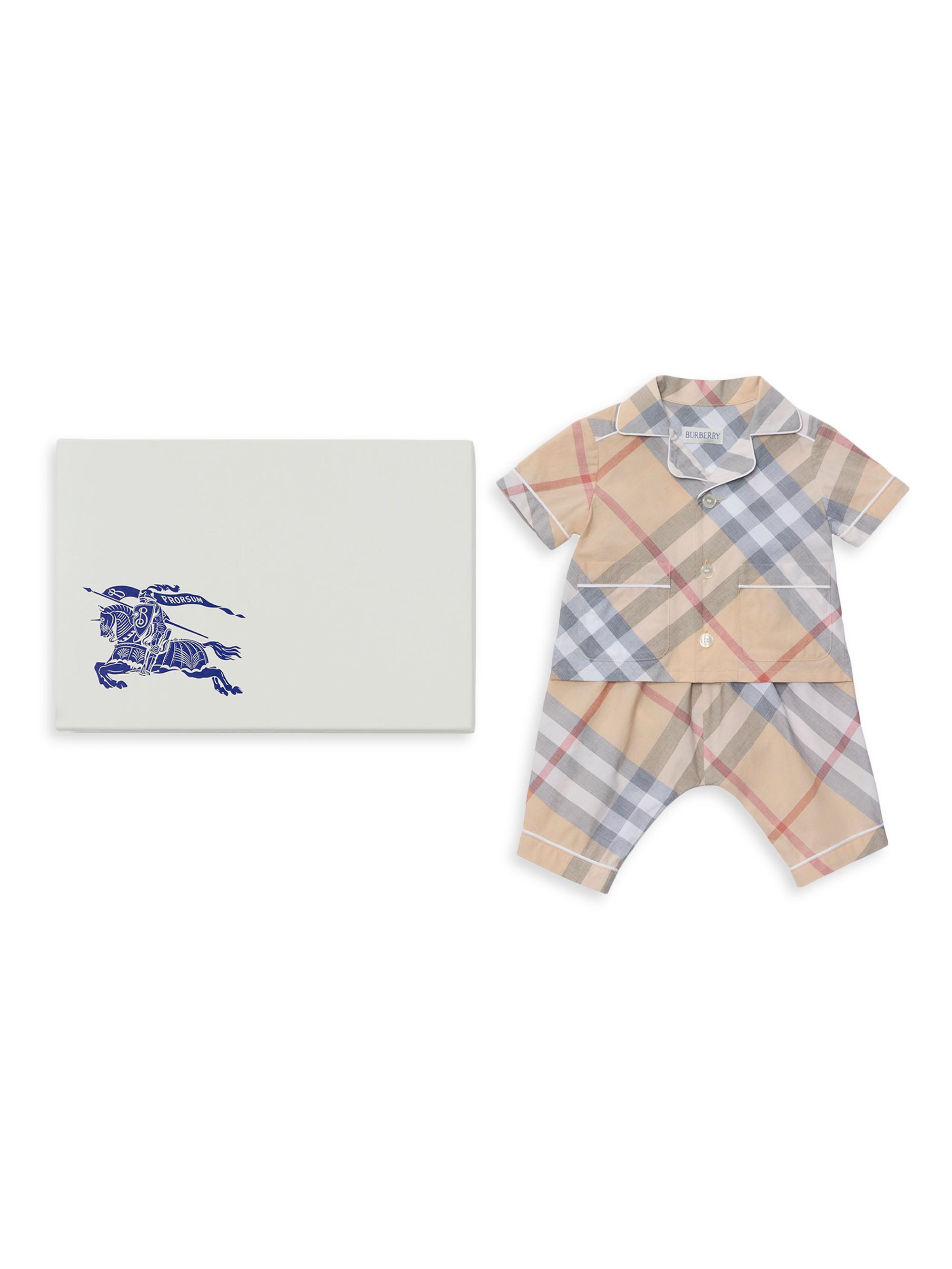 Burberry Baby's Carey Check Cotton Two-Piece Gift Set | Saks