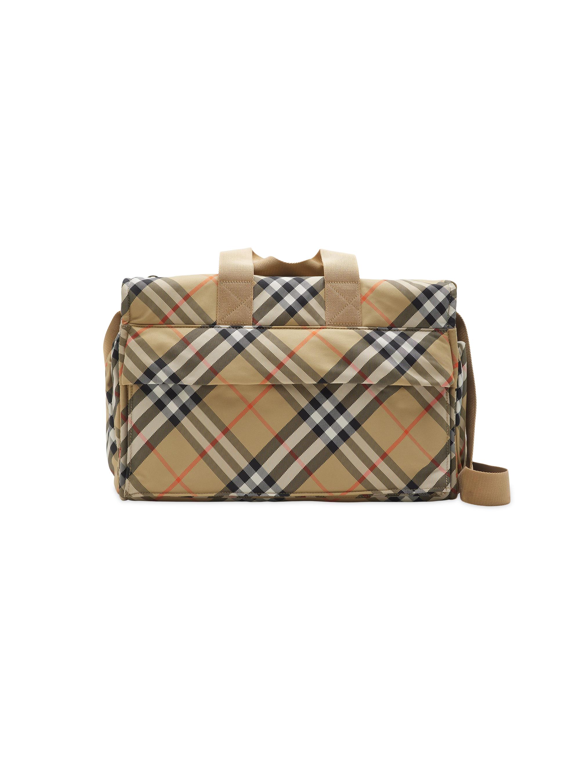Burberry Check Diaper Bowling Bag - Sand Check
