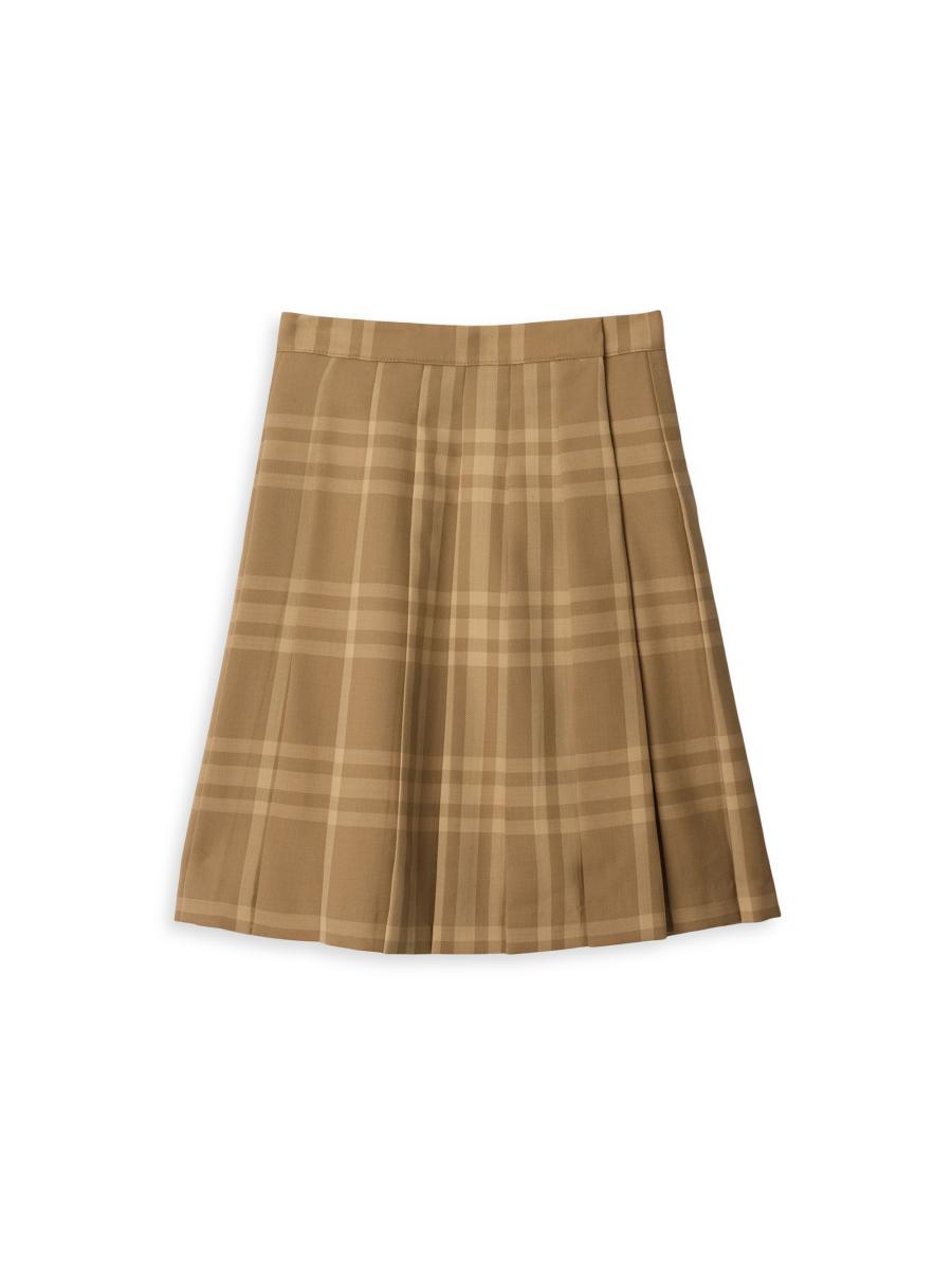 スカート BURBERRY BROWN WOOL SKIRT Burberry Little Girl's & Girl's Estelle Check Wool Skirt