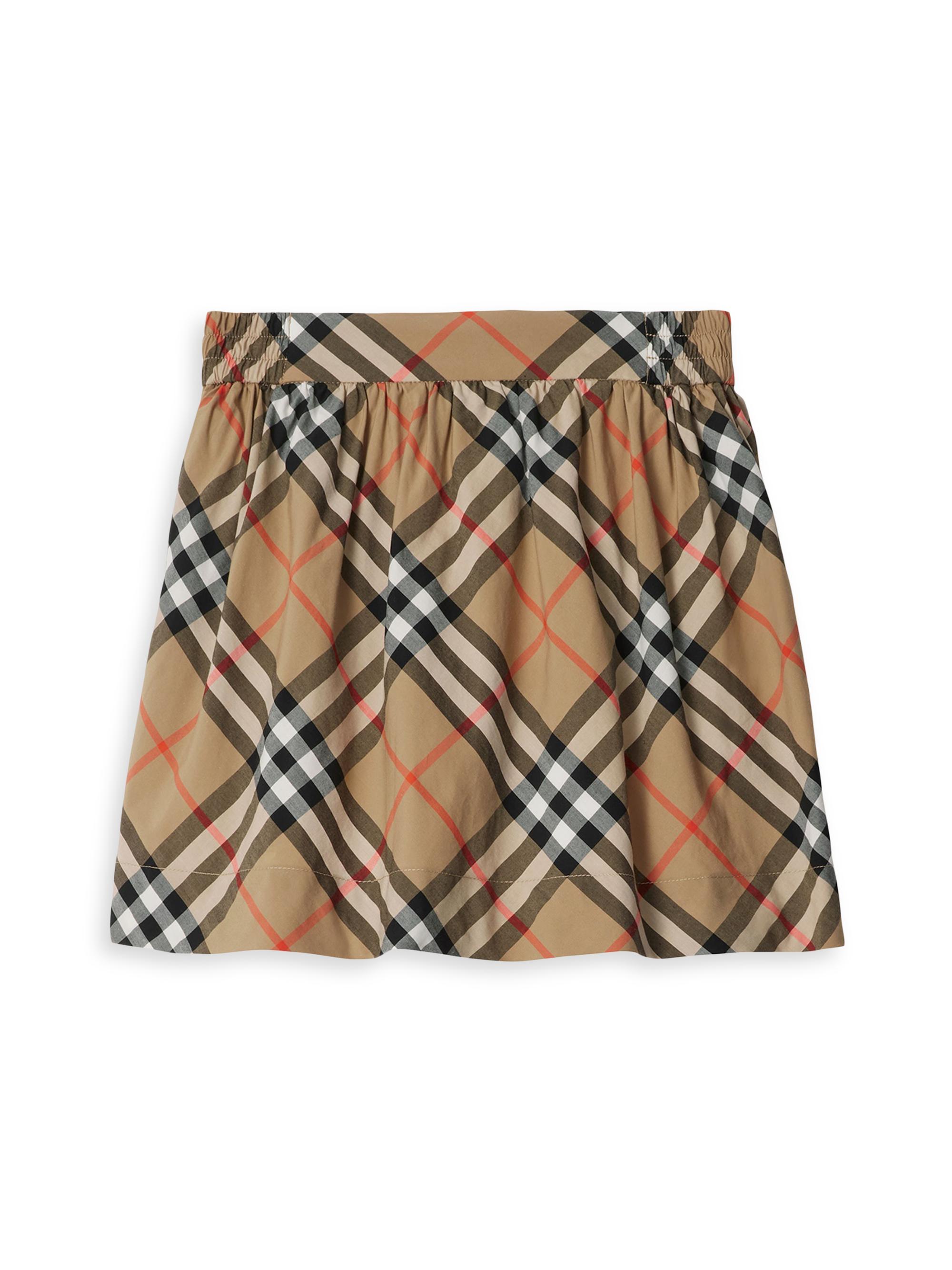 Burberry Little Girl's & Girl's Kelsey Check Cotton Skirt - Sand Check