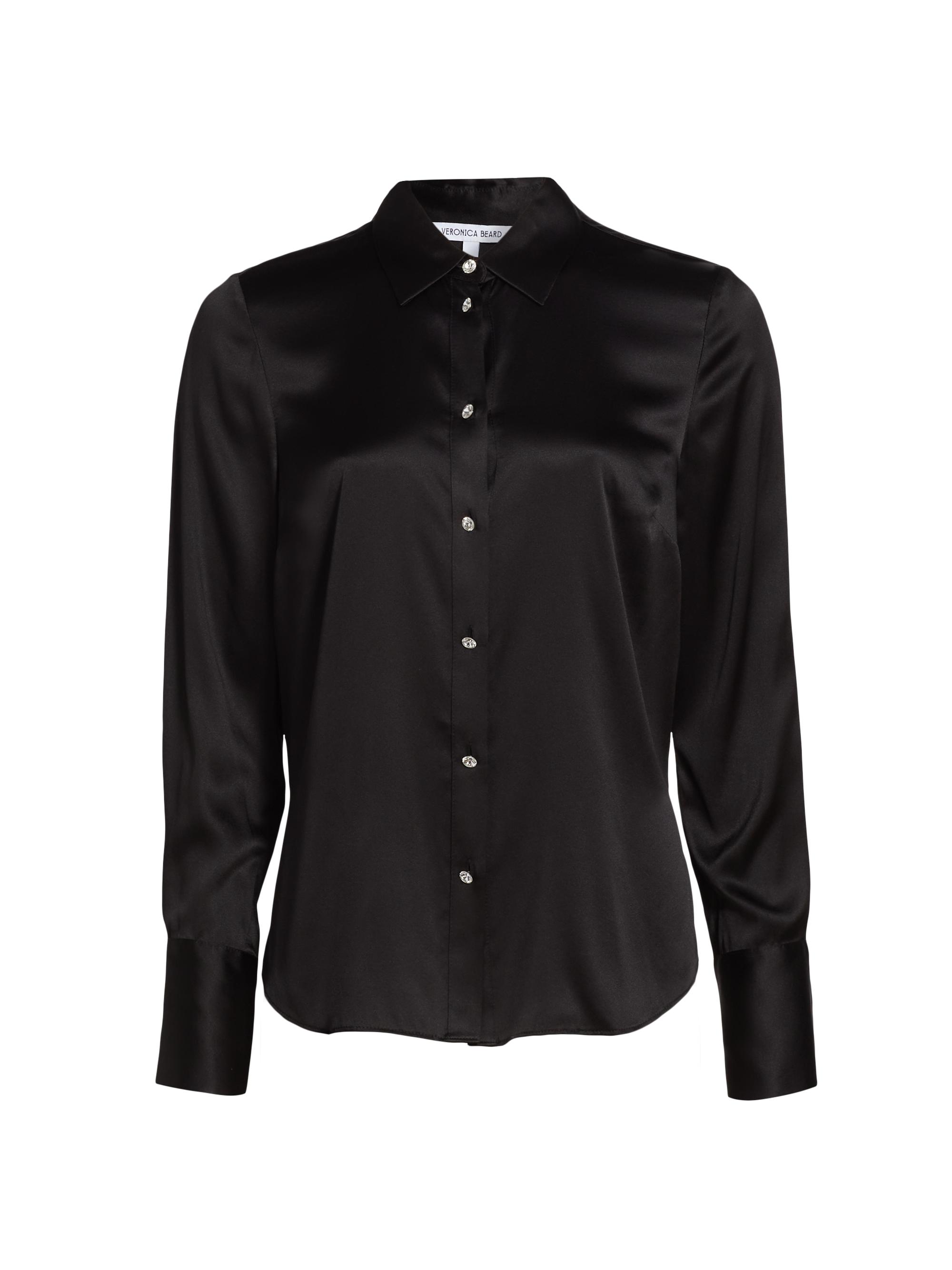 Veronica Beard Women's Monique Silk-Blend Shirt - Black