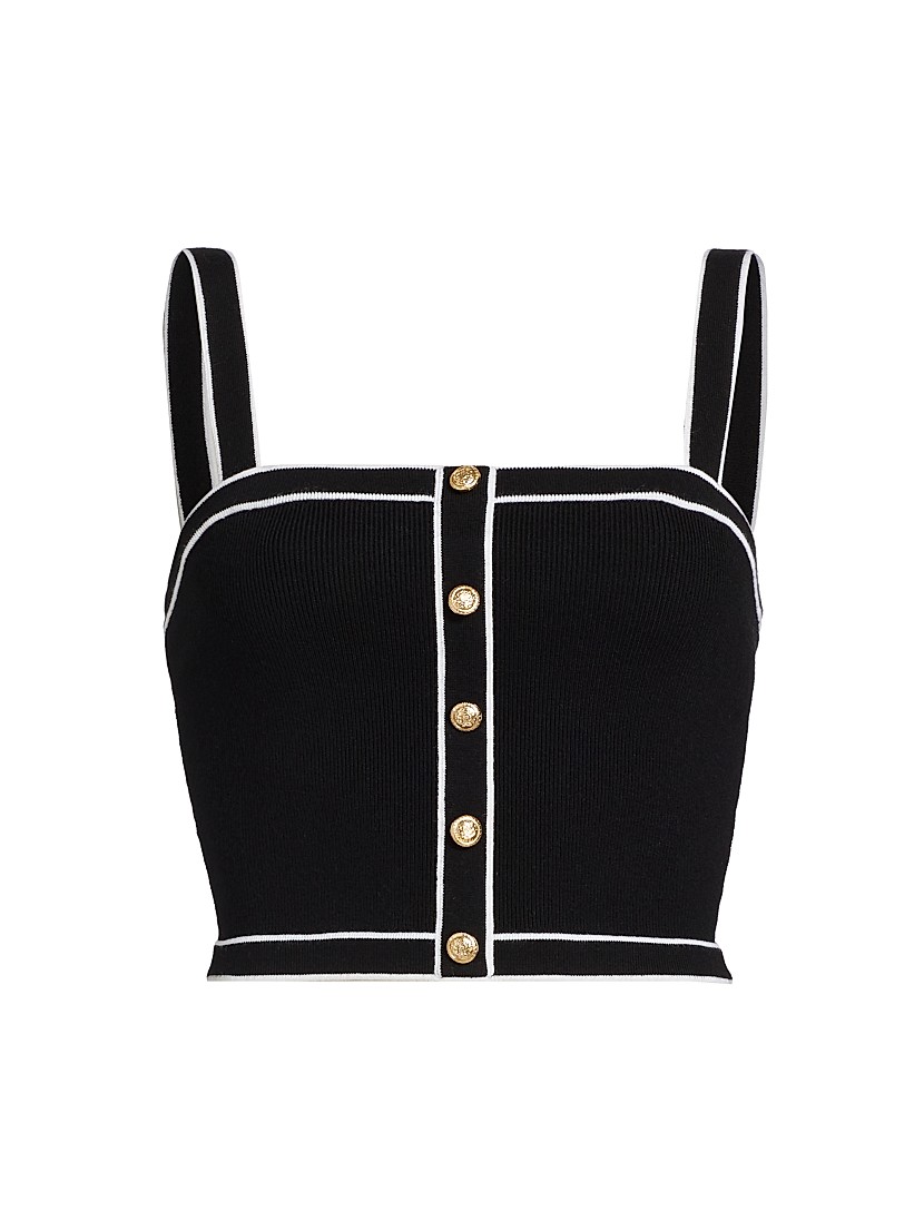 Shop Alice + Olivia Dandi Cropped Knit Tank | Saks Fifth Avenue Shop Alice + Olivia Dandi Cropped Knit Tank | Saks Fifth Avenue