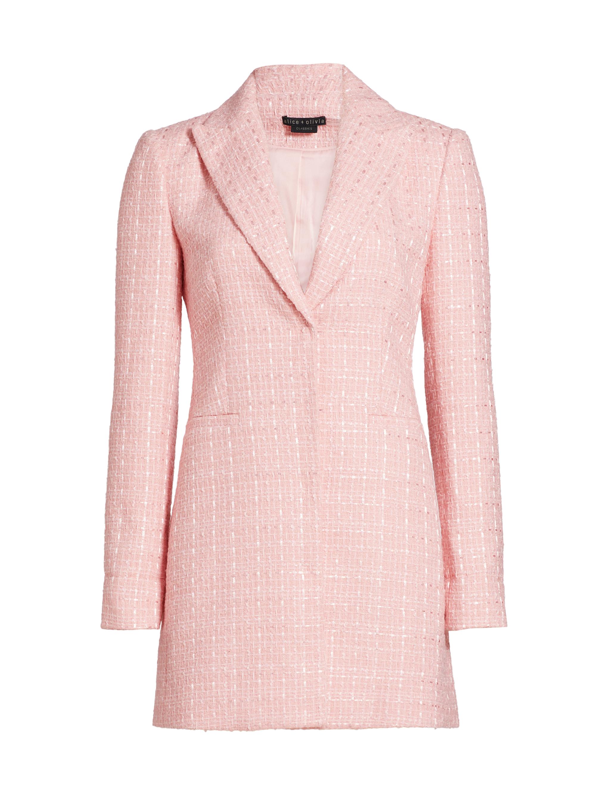 Alice+Olivia リボン付きピンクニットトップス ピンク　新品、未使用 ALICE + OLIVIA Justin Tweed Blazer Minidress | Saks Fifth Avenue
