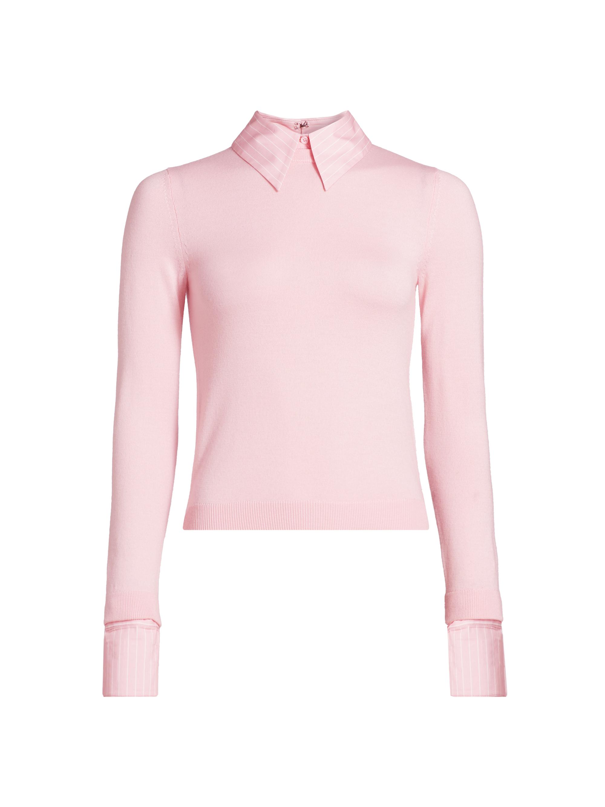 Alice + Olivia Women's Porla Collared Sweater - Shell Pink