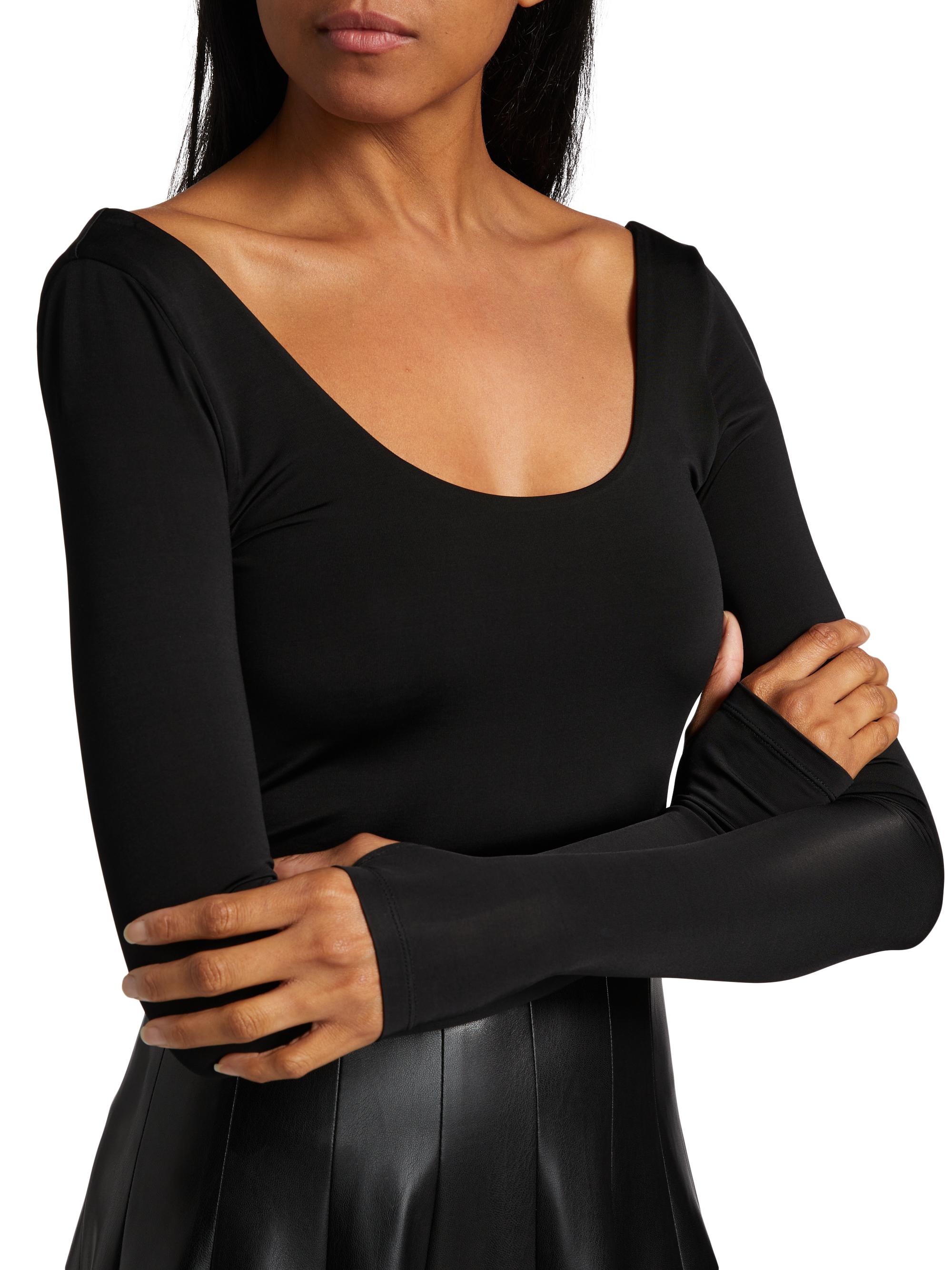 Alice + Olivia Women's Chara Long-Sleeve Faux-Leather Minidress - Black - Size 10
