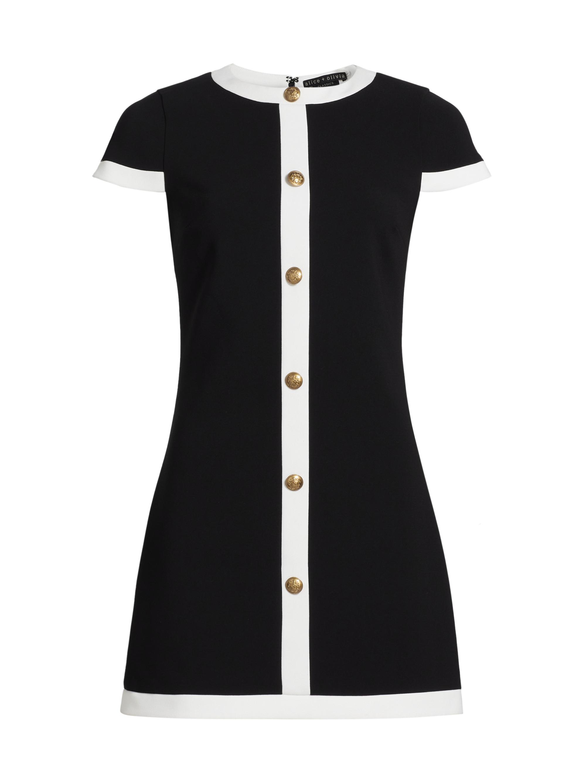 ALICE + OLIVIA Coley Stretch Button-Front Minidress | Saks Fifth
