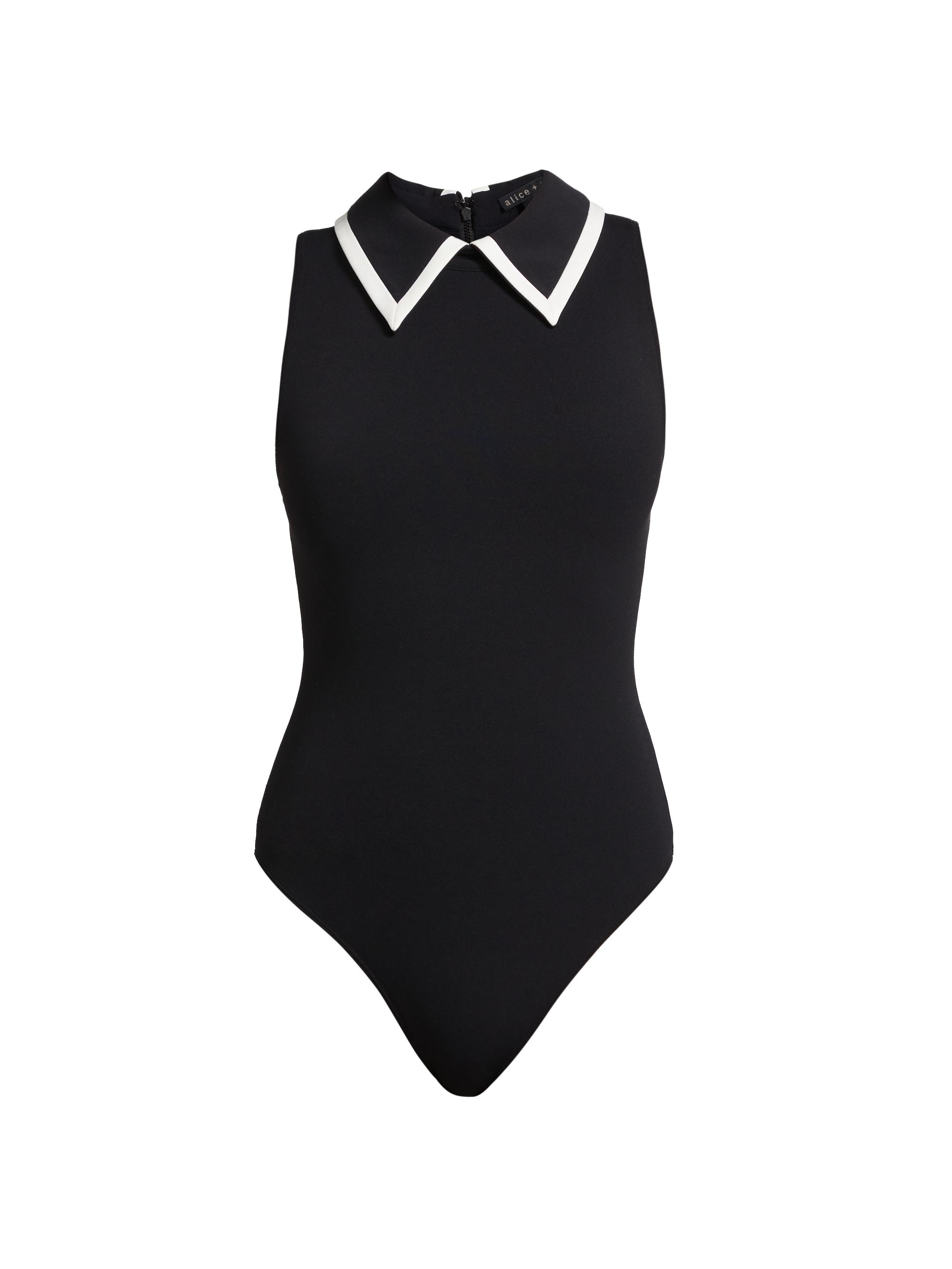 House on the hill-Bodysuit（Black stripe） Alice + Olivia Rothy Sleeveless Bodysuit | Saks Fifth Avenue