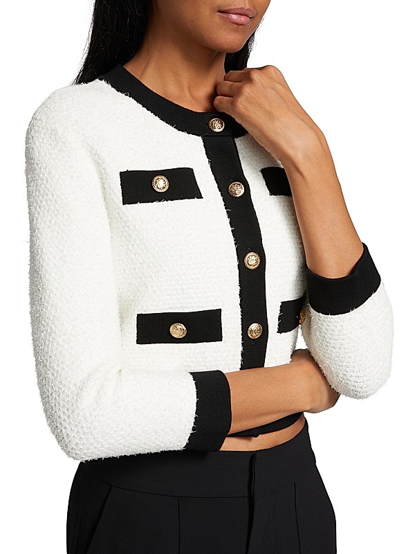 Shop Alice + Olivia Claira Colorblocked Cardigan | Saks Shop Alice + Olivia Claira Colorblocked Cardigan | Saks
